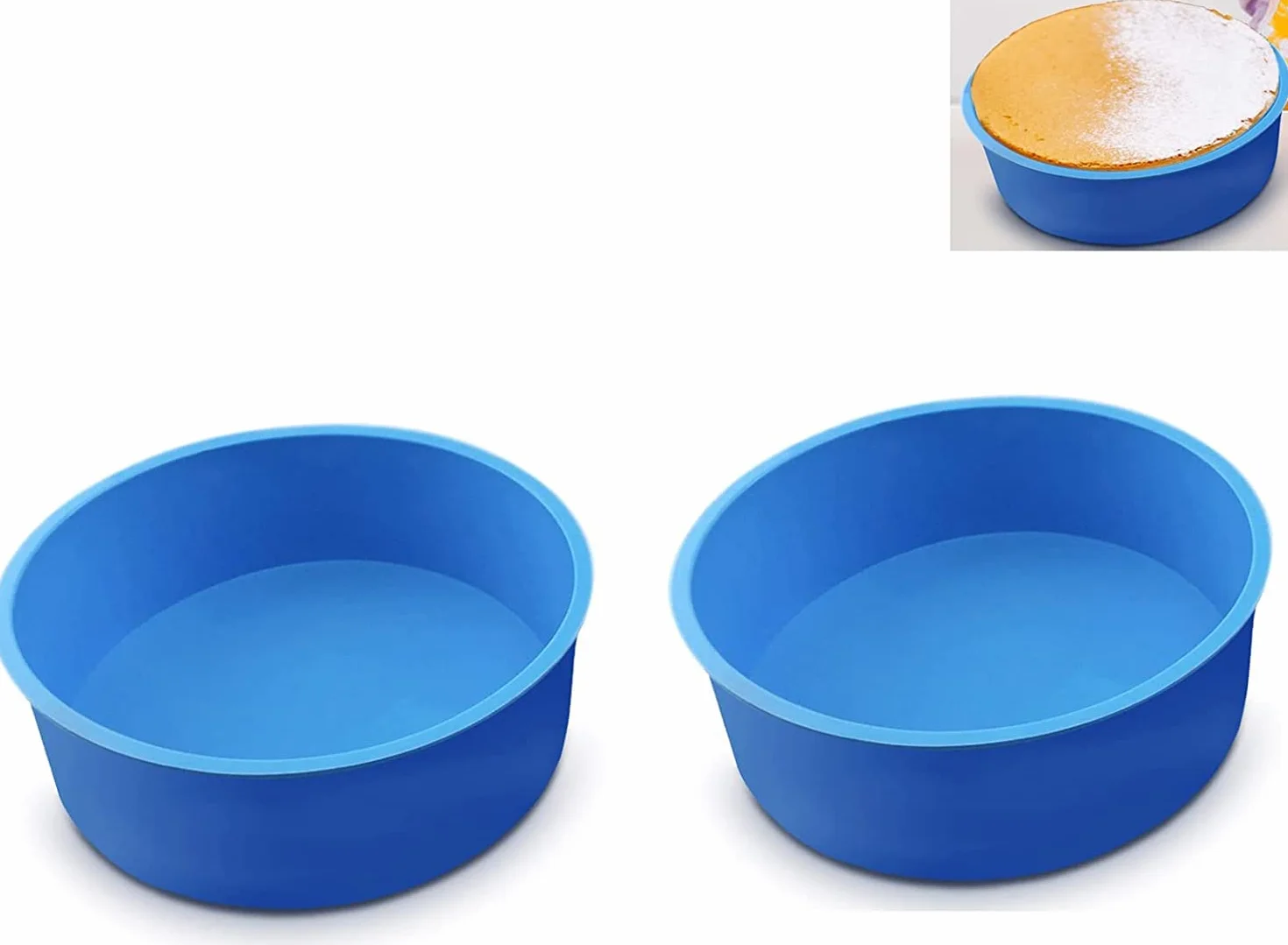 Zestaw 2 silikonowych form do pieczenia, elastyczne formy do ciasta, 6 cali, okrągłe, warstwowe, do fritkownicy powietrznej, silikonowa forma do ciasta, do pieczenia i układania warstw dla