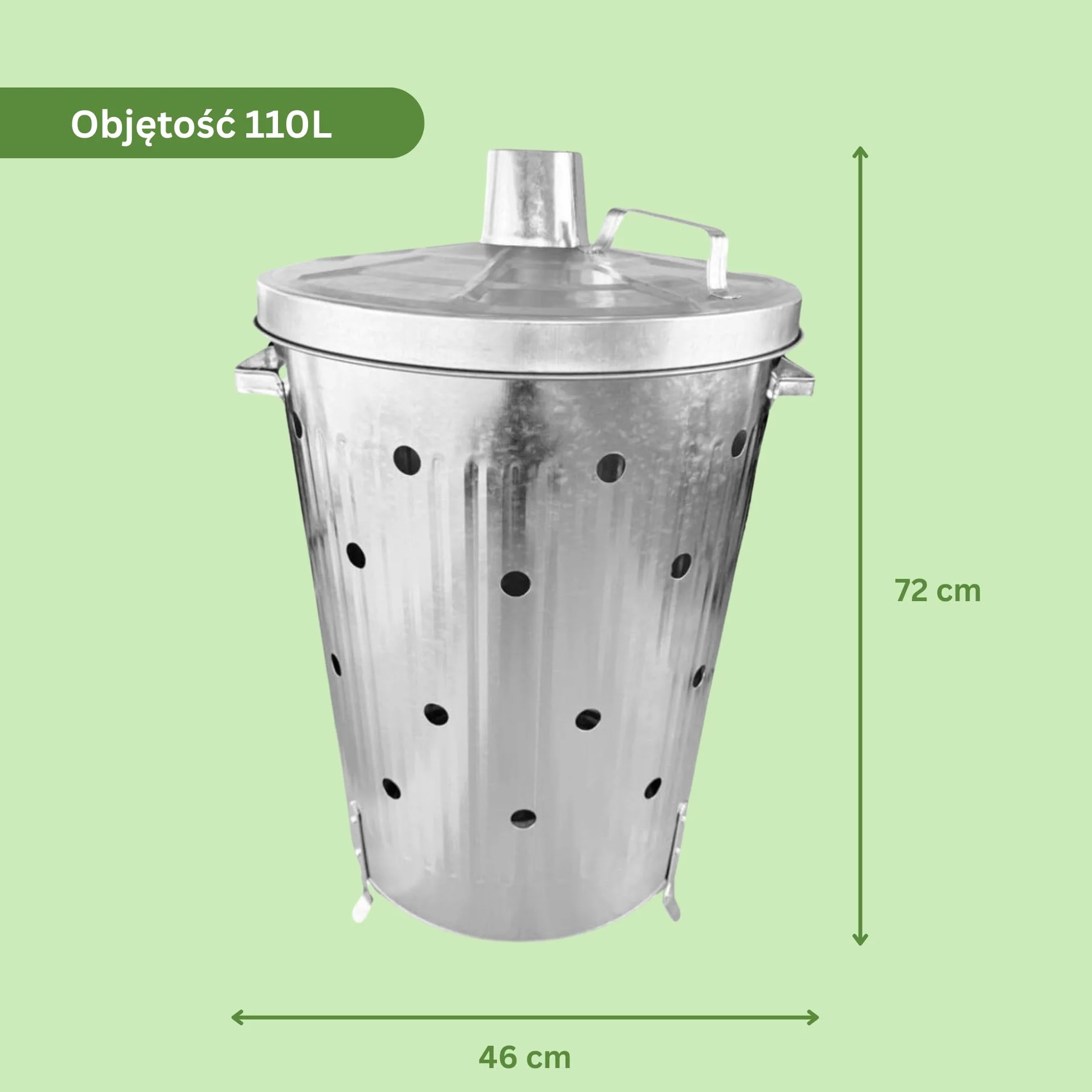 Rori Palenisko XL na odpady ogrodowe z pokrywką, okrągły (110 l)