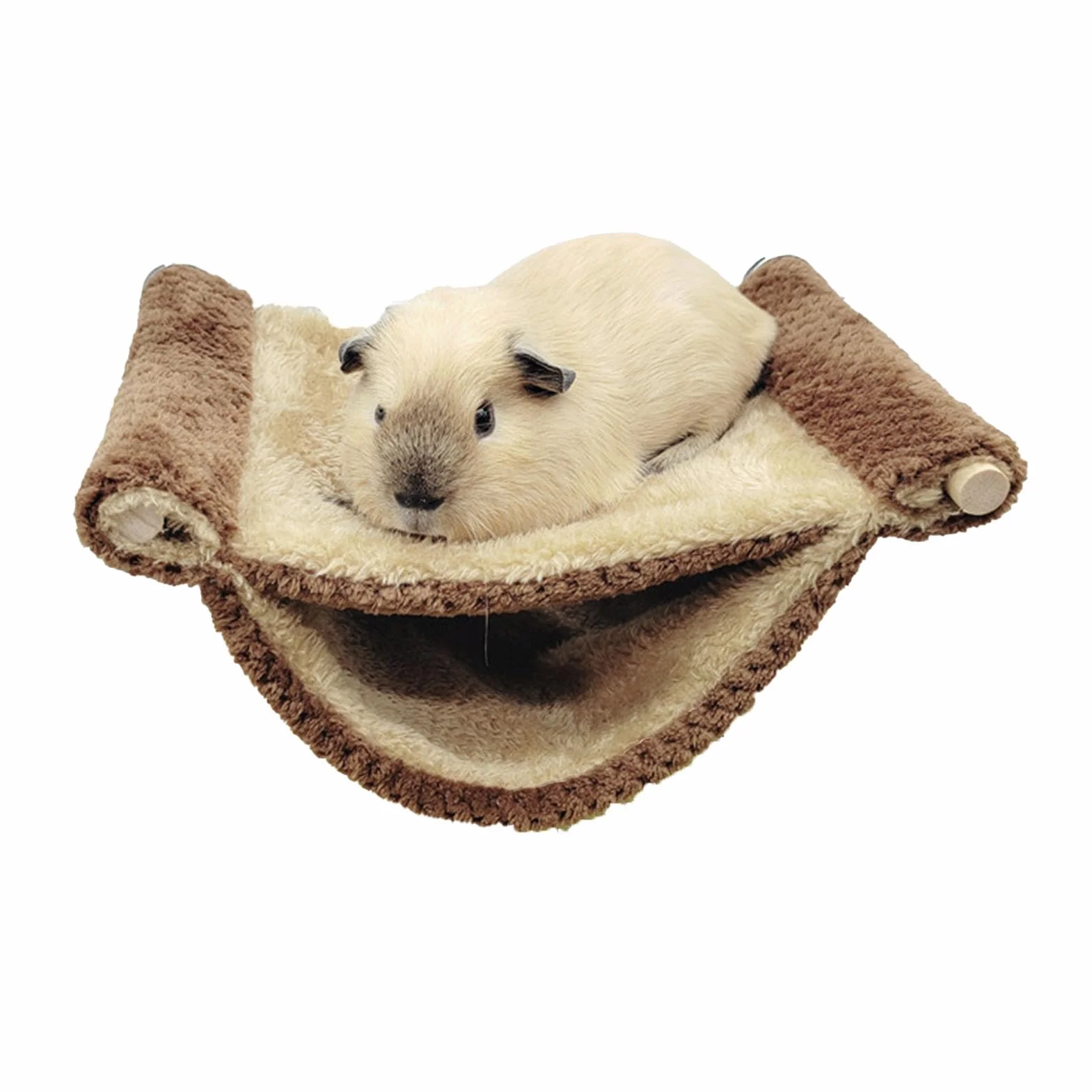 Pet Wiszący Hamak dla Małych Zwierząt - Chomik, Mysz, Szczur Huśtawka, Ciepłe Łóżko, Klatka z Łóżkiem Piętrowym (Kolor Kawy)