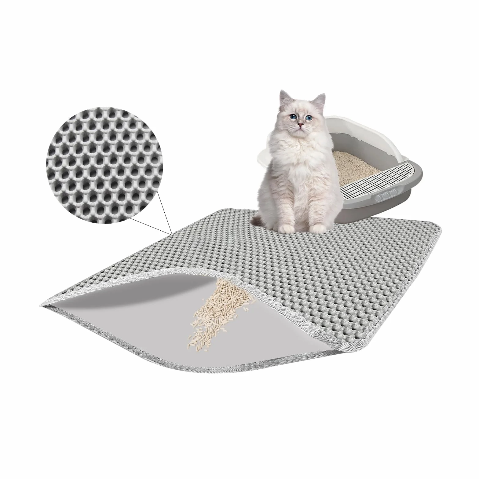 Xmart Mata Pod Kuwetę dla Kota 40x50cm Dwuwarstwowa Antypoślizgowa Wodoodporna