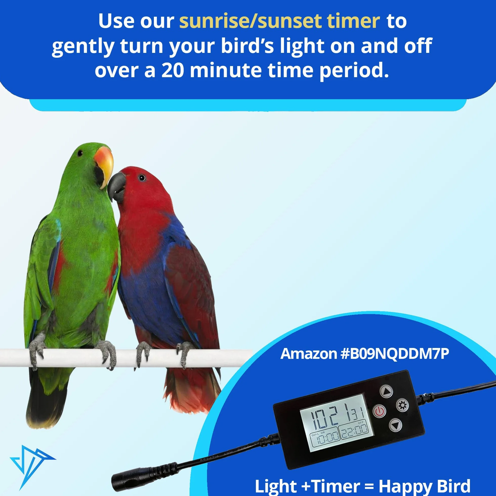 Lampa LED dla ptaków z pełnym spektrum 25 cm HappyBird Lighting