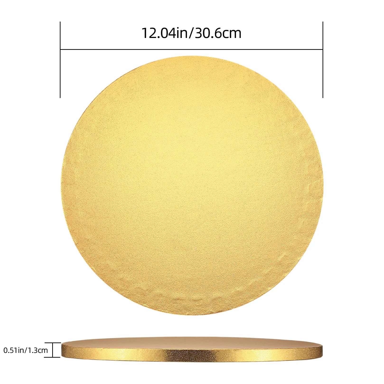 YiPHomn Podkładki na ciasto, 30 cm, okrągłe, patery na ciasto, tektura wielokrotnego użytku, do transportu, tortów, tortów - srebrne/złote / 2 szt