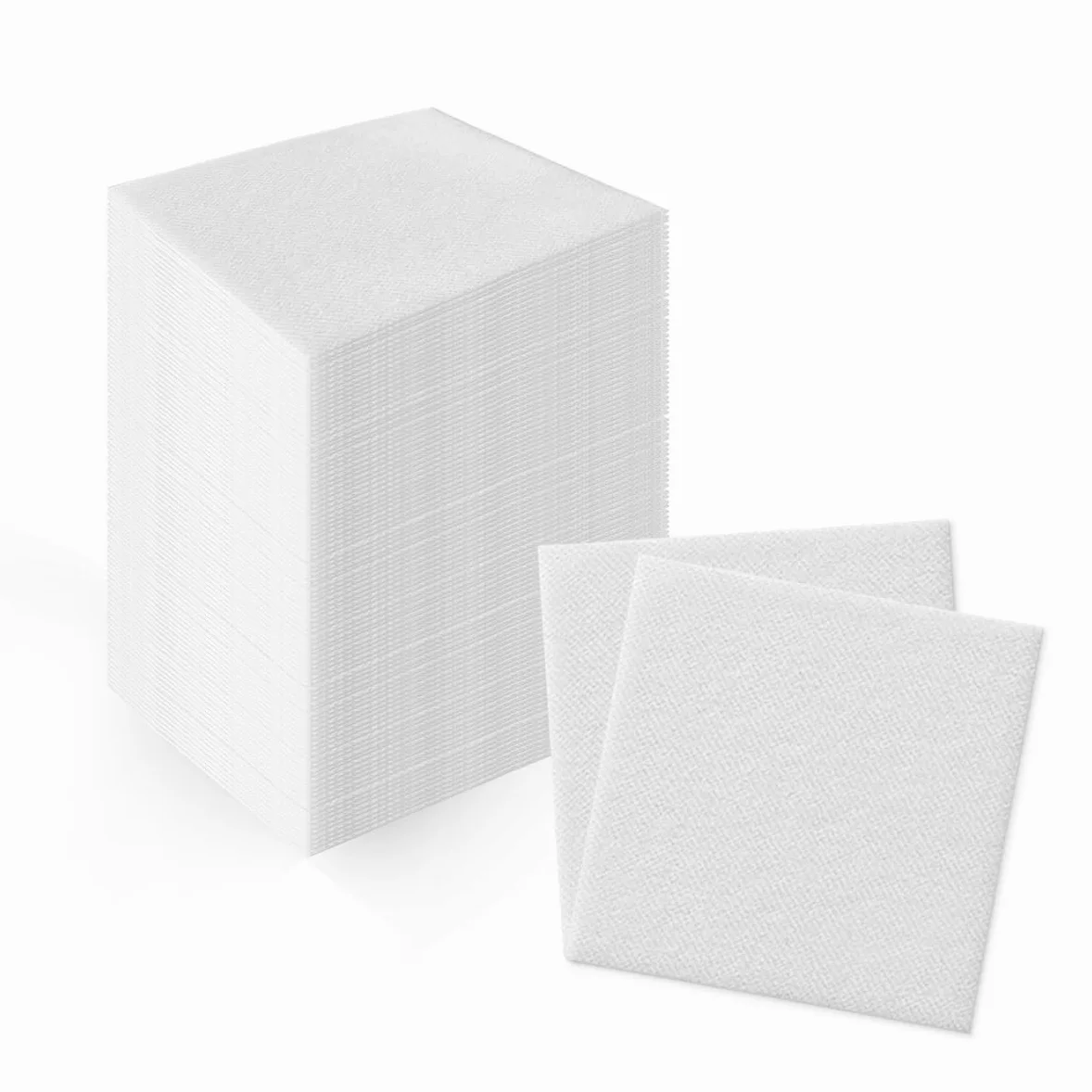 PAW Airlaid Koktajlowe serwetki (20 x 20 cm) I 100 sztuk I Gładka I Rodzaj Tkaniny I Elegancka Dekoracja Stołu I HoReCa I Na okazje, takie jak ślub, imprezy, Boże Narodzenie I Kolor: Biały