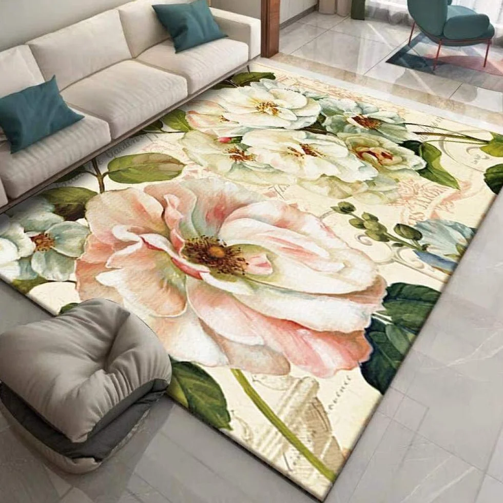 3D dywan do salonu roślin kwiat druk antypoślizgowe maty podłogowe dzieci maty dla raczkowania korytarz maty maty nocne home decoration