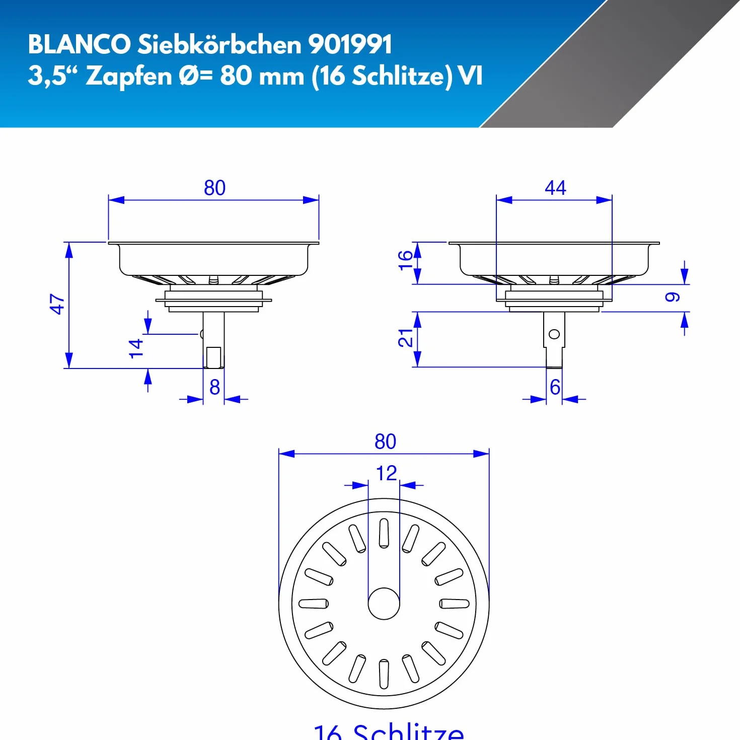Blanco Kosz sitkowy bez mimośrodowego uszczelnienia 42 mm