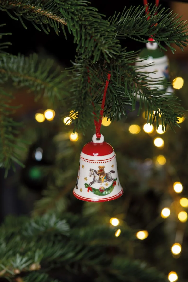 Villeroy & Boch - My Christmas Tree, dzwonek, zabawka, 5,5 x 5,5 x 6,5 cm, porcelana, czerwona, 14-8622-6849, wielokolorowa, 5,5x5,5x6,5cm