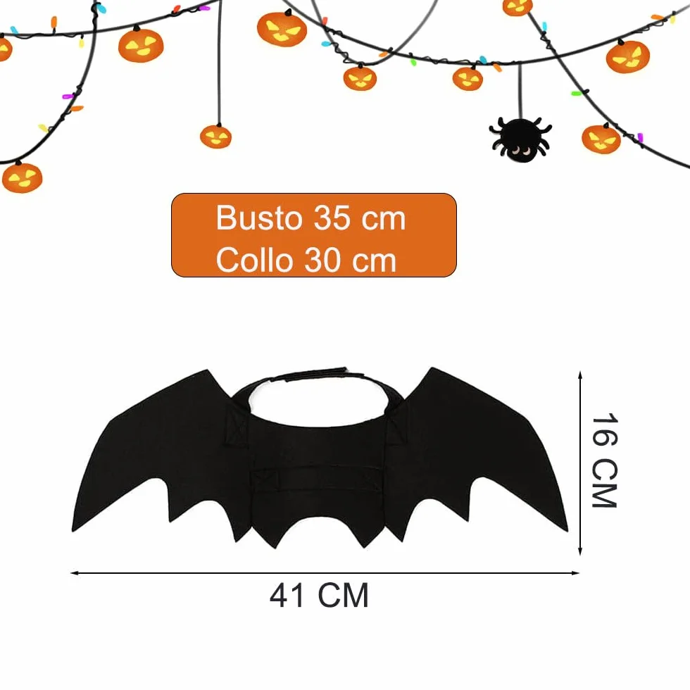 Kostium kota na Halloween skrzydła nietoperza dekoracja dla psa rozmiar S