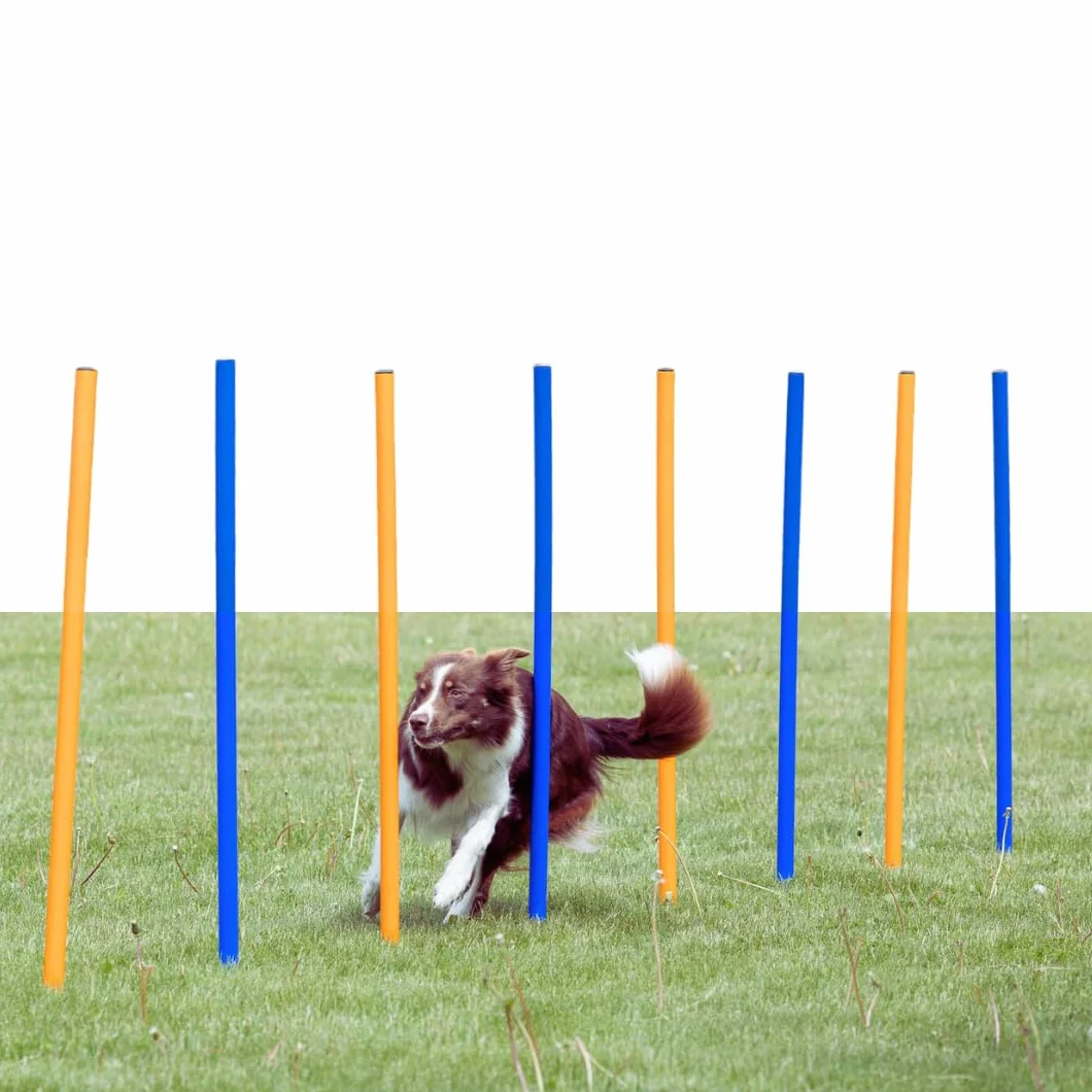 Trixie 3206 Dog Activity Slalom Agility, tworzywo sztuczne, ø 3 × 115 cm, 12 szt., niebieski/pomarańczowy