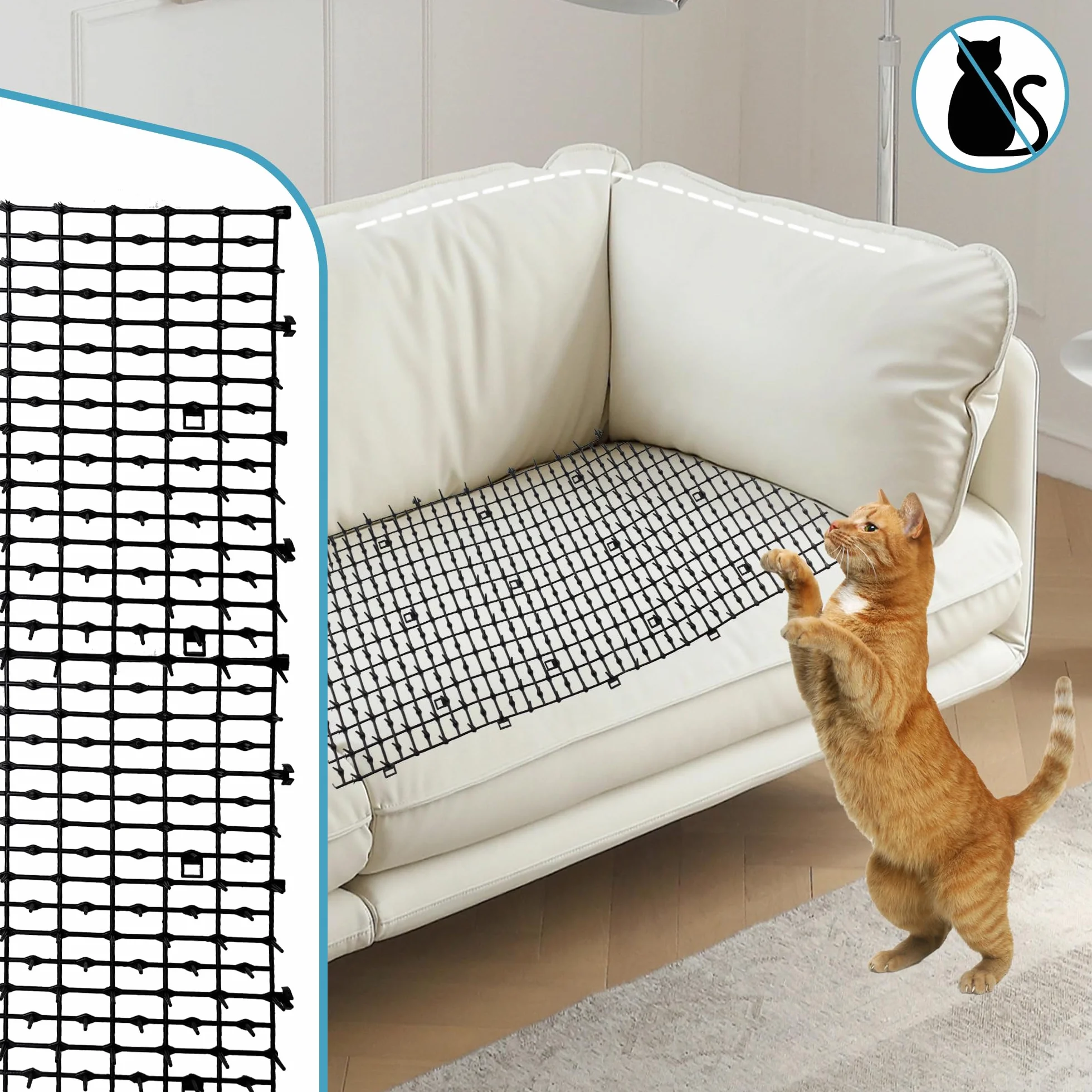 Mata odstraszająca koty z kolcami 2m x 30cm paski przeciw kotom do ogrodu ogrodzenia z 8 kołkami