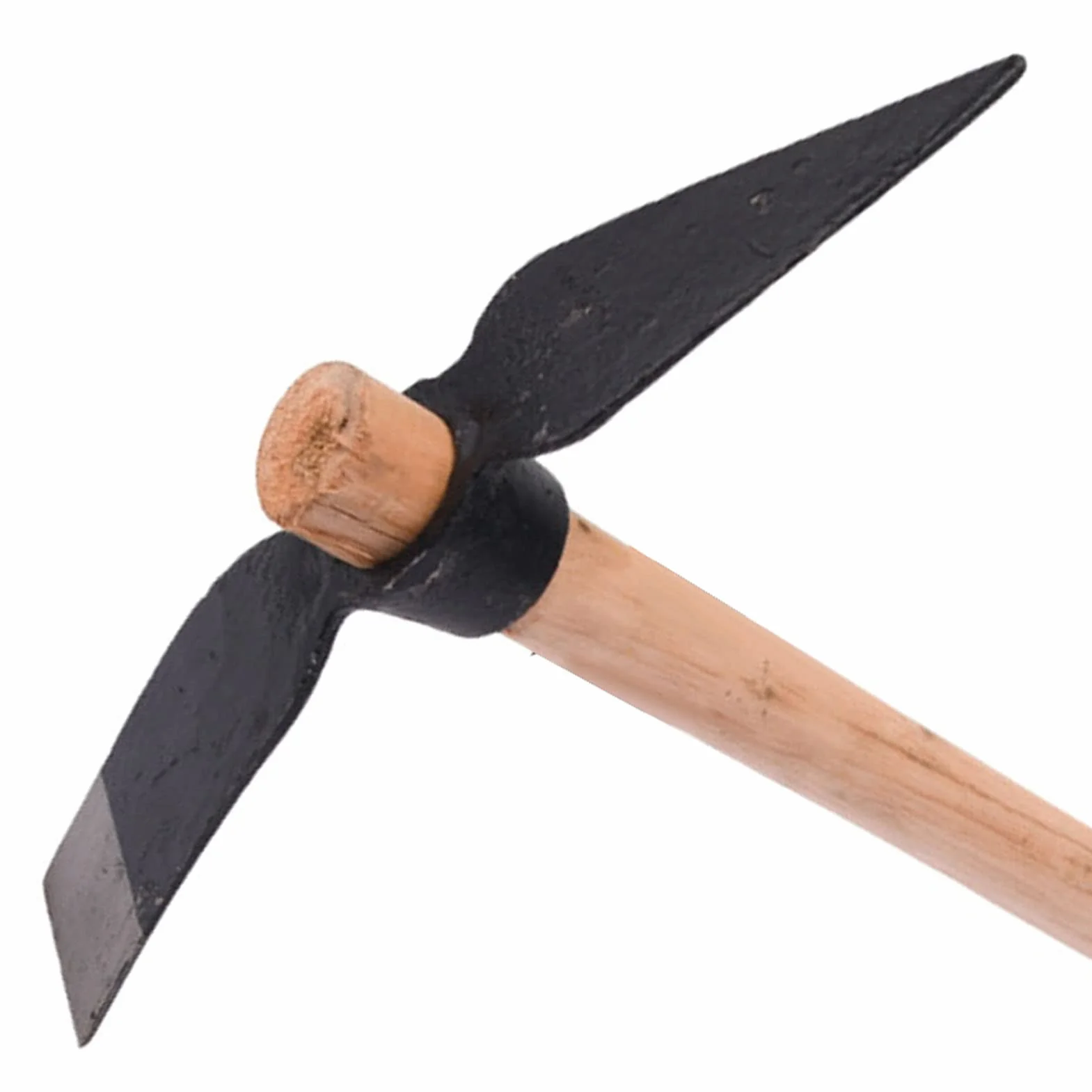 Motyka Ogrodowa o Długości 15,7 Cala, Kilof ze Stali Wysokowęglowej z rączką z Litego Drewna, Wytrzymała Kuta Konstrukcja, Motyka Ogrodowa do Kopania, Pielenia, Uprawy Roli,