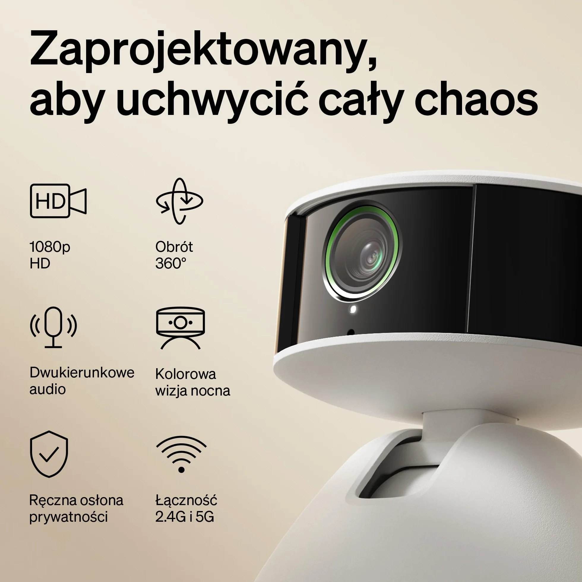 PETLIBRO Kamera dla zwierząt domowych z aplikacją, 360° HD kamera dla psa, sterowana sztuczną inteligencją, do użytku w pomieszczeniach, do rozpoznawania wielu zwierząt, śledzenie aktywności