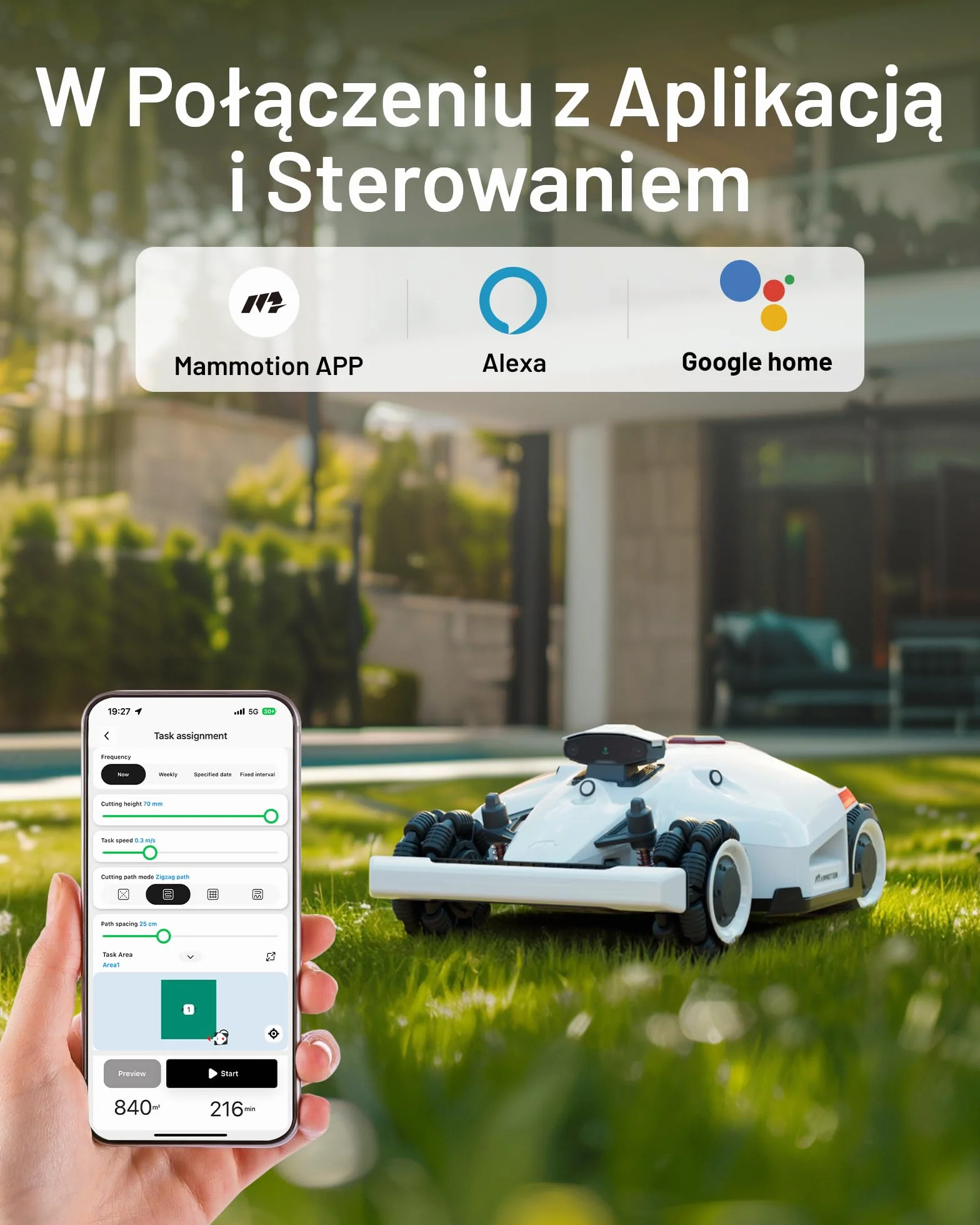 LUBA 2 AWD 3000 Kosiarka Automatyczna (Wersja 2024), Kosiarka Automatyczna bez Przewodu Granicznego do Trawników o Powierzchni do 3000 m², Mapowanie 3D Vision+RTK Fusion, Nachylenie 80%