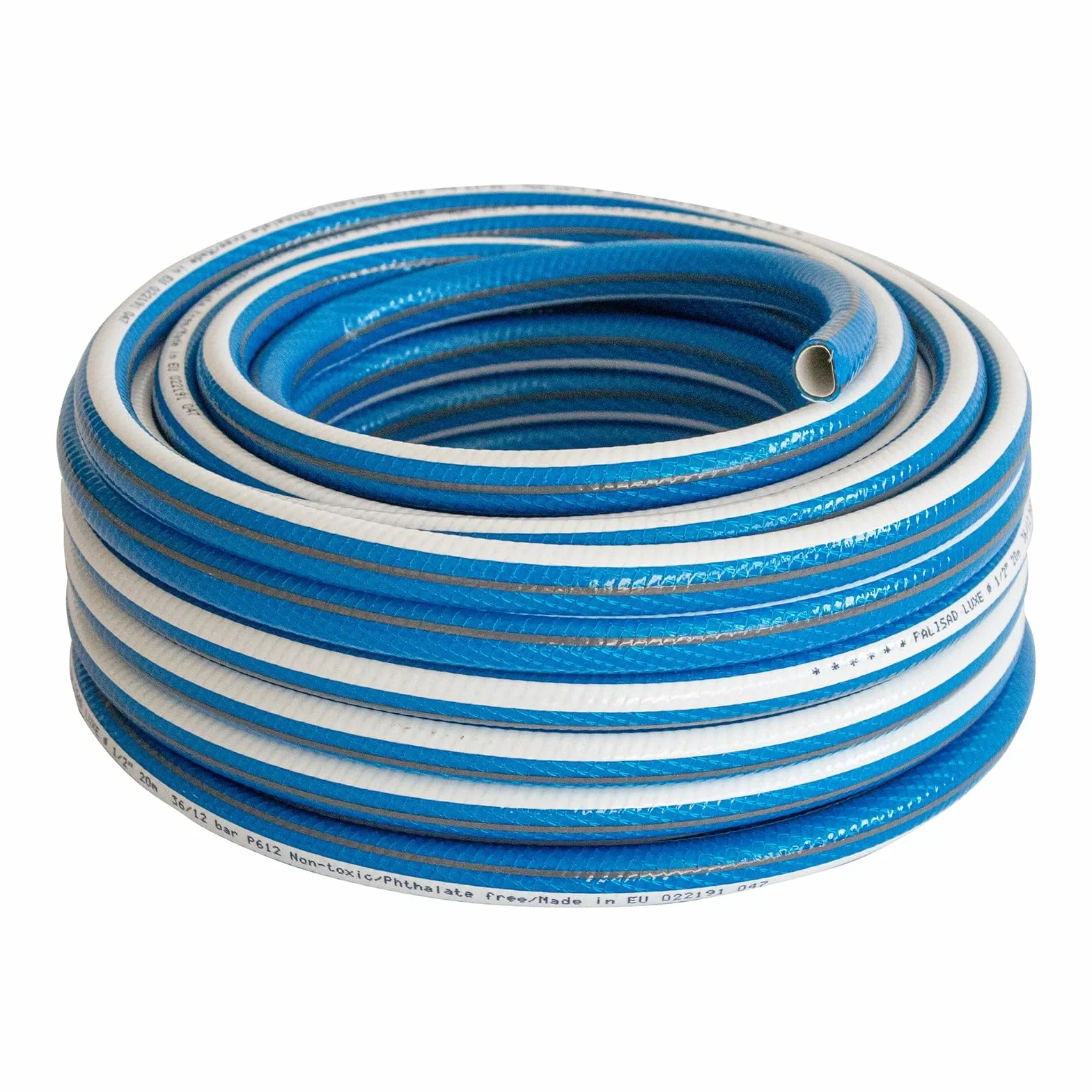 PALISAD LUXE Wąż Ogrodowy 20 M, 1/2" (12,5 Mm), 6-Warstwowy, Niebieski – Bez Ftalatów, Do Wody Pitnej, 12 Bar, Wzmocnienie Tekstylne, Odporny Na Mróz I UV