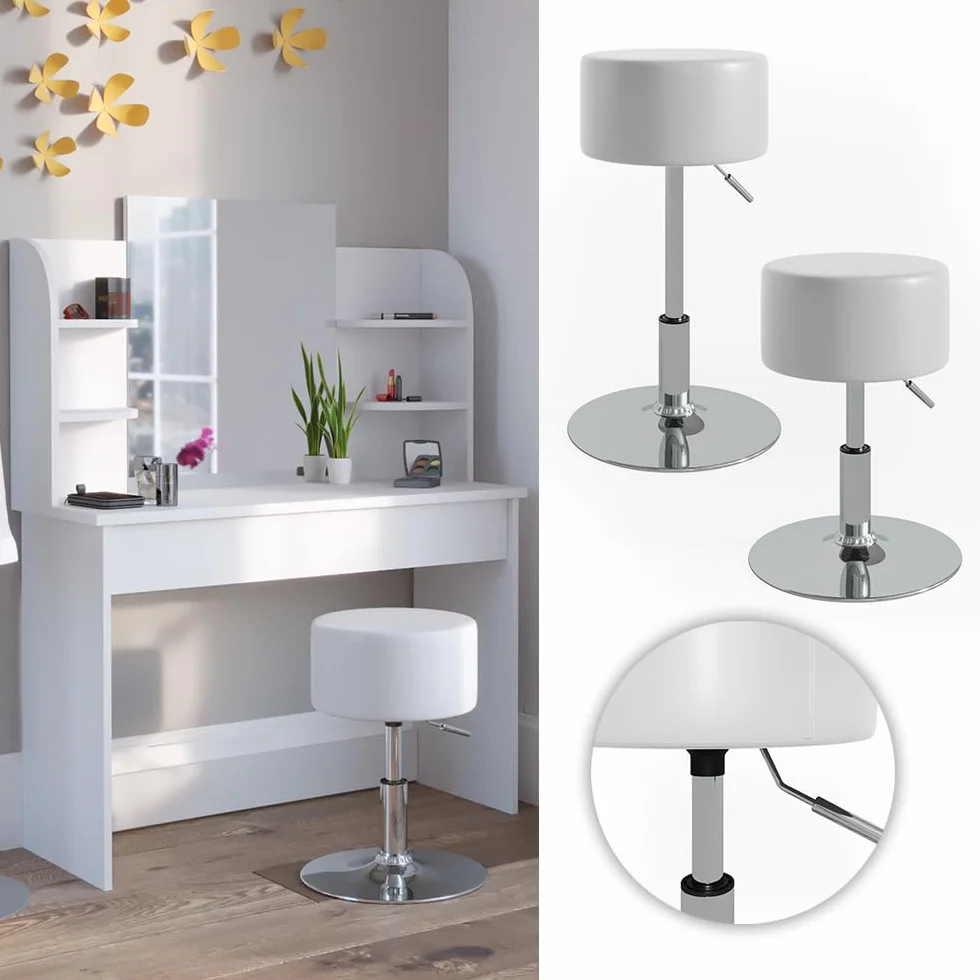 Vicco Stołek "Design", Biały, 33.5 x 67 cm do toaletki