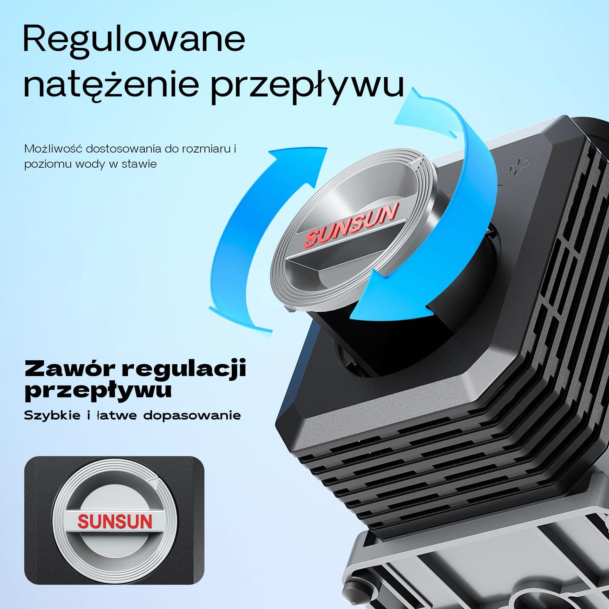 SunSun CTP-7000 Pompa umywalkowa SuperECO - 188 x 131 x 149 mm - maksymalny przepływ 7000 l/h / 50 W/maks. 4,6 m - z kablem 10 m - filtracja obiegowa odpieniacz wody ogród staw