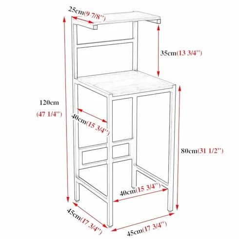 Solidny metalowy stojak na urządzenia kuchenne – kompaktowy stojak do przechowywania w kuchence mikrofalowej i mini lodówce efektywnie oszczędza przestrzeń, idealny do małych kuchni