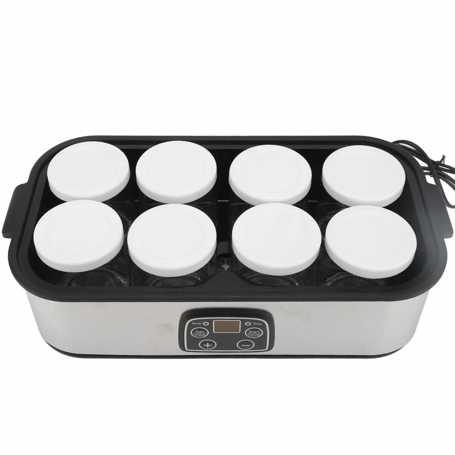 LUQEEG 1.4L Electric Jogurt Maker, Maszyna Producenta Jogurtu, Temperatura i Czas Regulowany, Automatyczne Przenośna Maszyna do Jogurtu z Słoikami Jogurtowymi o 8pc do Koktajlu Mlecznego, Dżemu,