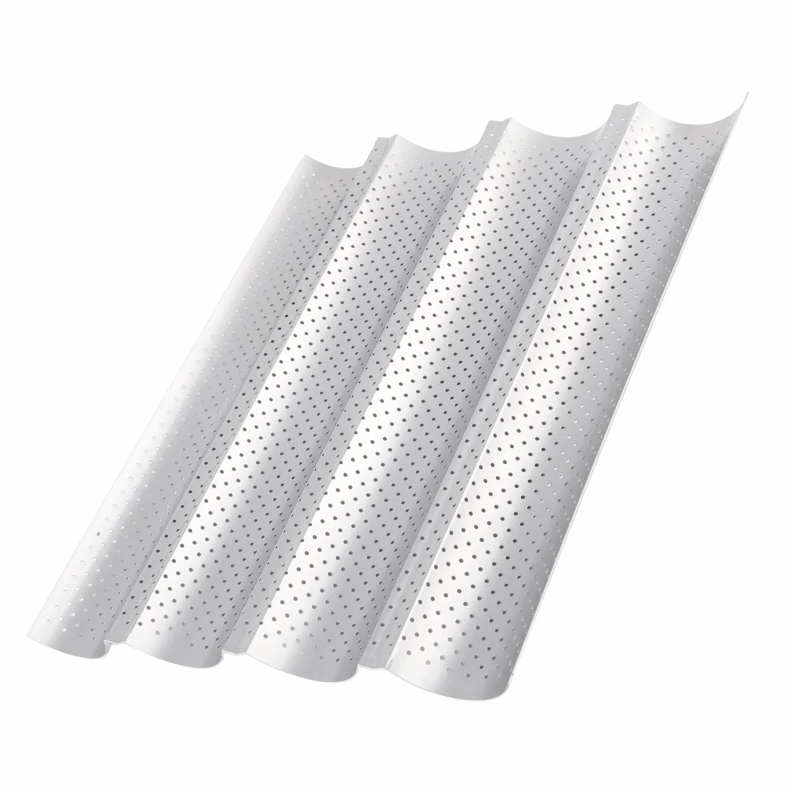 Francuska Blacha do Pieczenia Chleba, Nonstick MultiGrooves Fale Francuska Patelnia do Chleba Bagietka Taca do Pieczenia Narzędzie Kuchenne (3 rowki) (cztery gniazda)