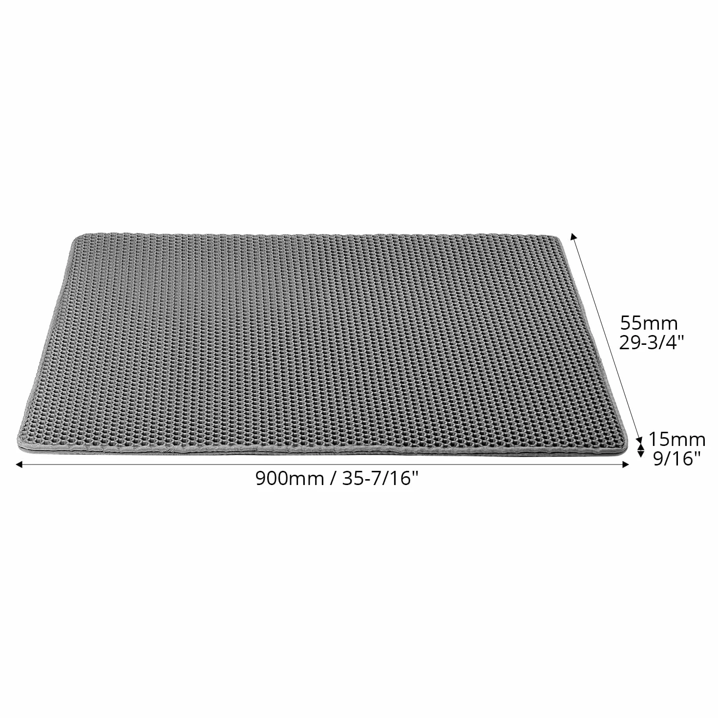 QWORK Mata do kuwety dla kota 90 x 76 cm, dwuwarstwowa konstrukcja kosza z antypoślizgowym dnem, łatwa do czyszczenia dla rodzin wielokotów.