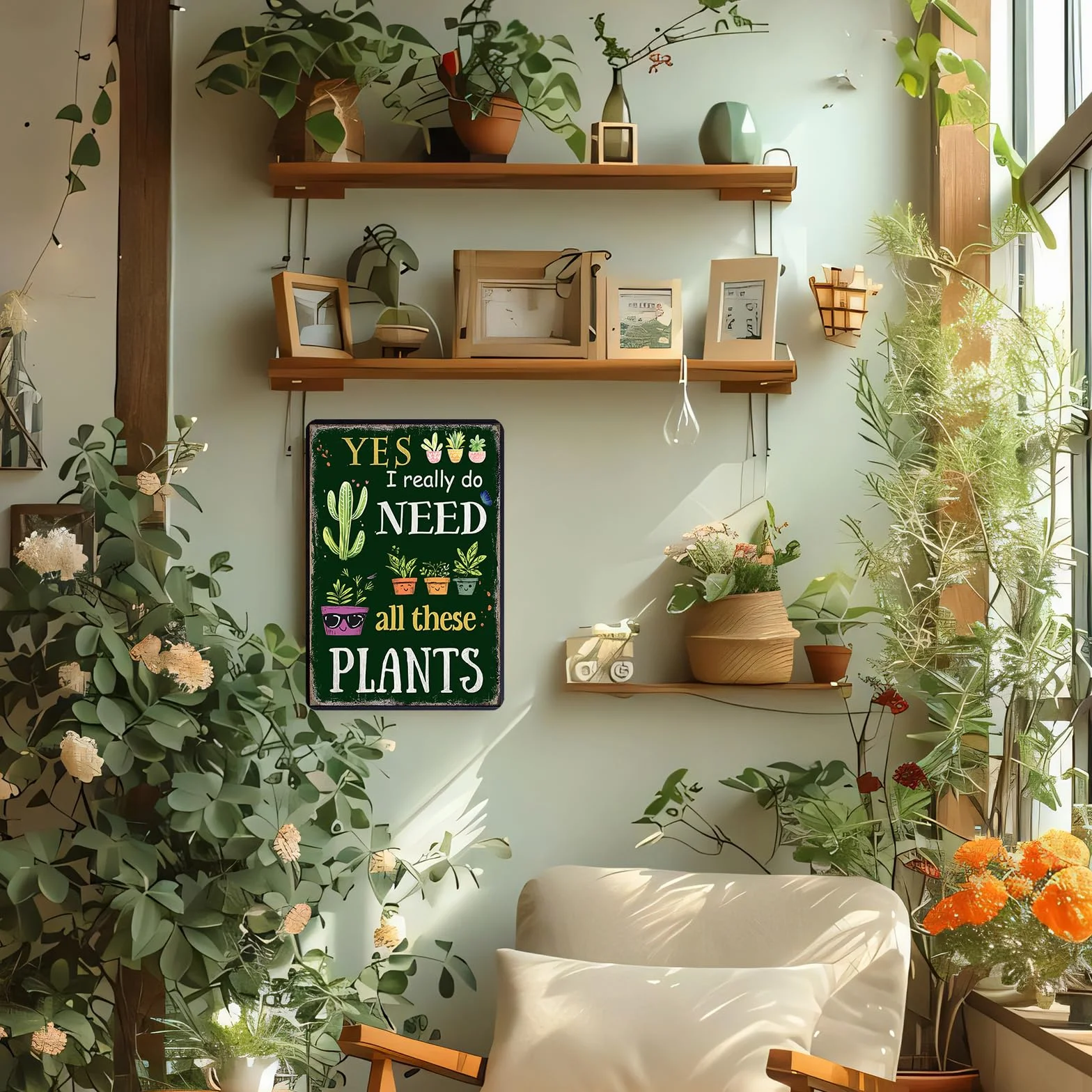 Śmieszne znaki ogrodowe na zewnątrz - Yes I Really Do Need All These Plant Plakat Metalowy znak na patio, podwórko, patio i werandę 30 x 20 cm