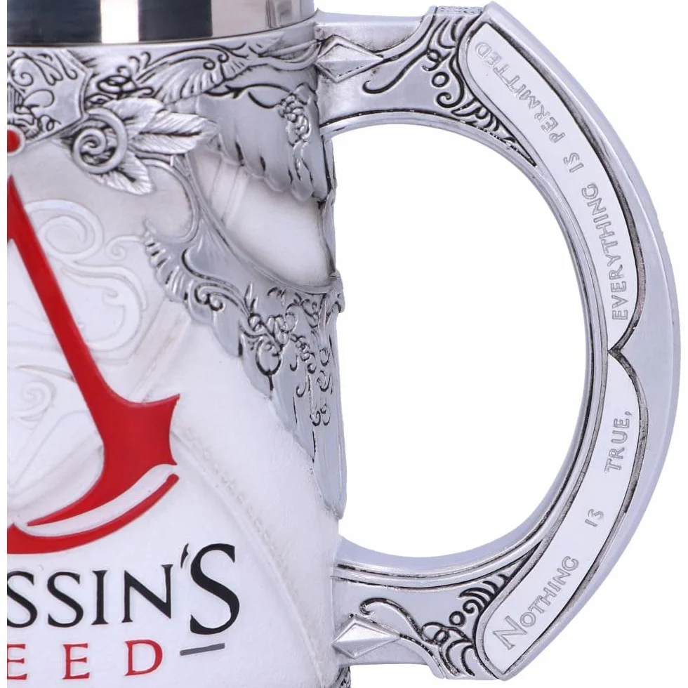 Nemesis Now B5296S0 oficjalnie licencjonowany kufel do gier, żywica ze stali nierdzewnej, 300 mililitrów, Assassin's Creed II White Edition