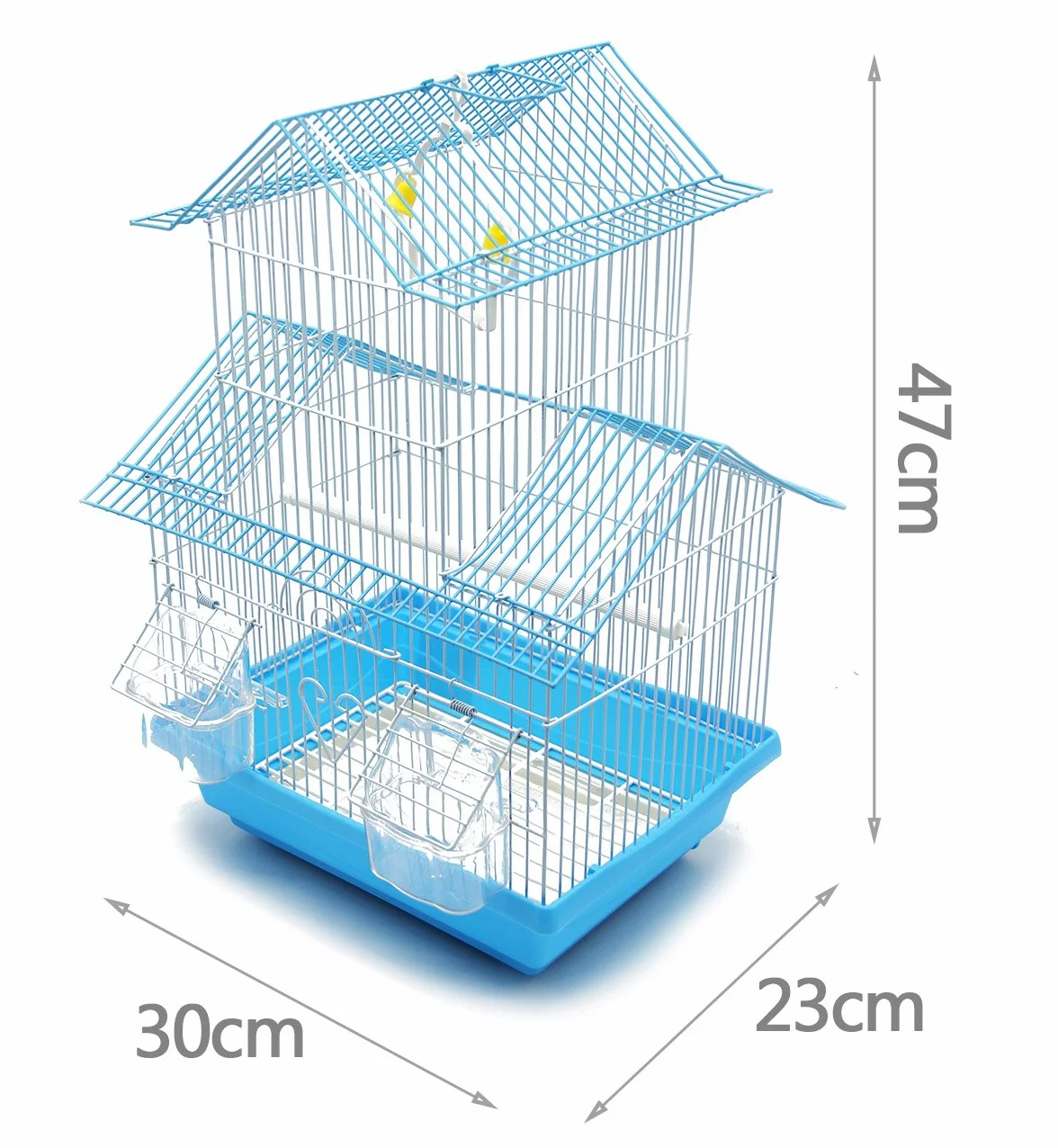BPS Metalowa klatka dla ptaków z karmnikiem 2 rozmiary M/L 30x23x47 cm