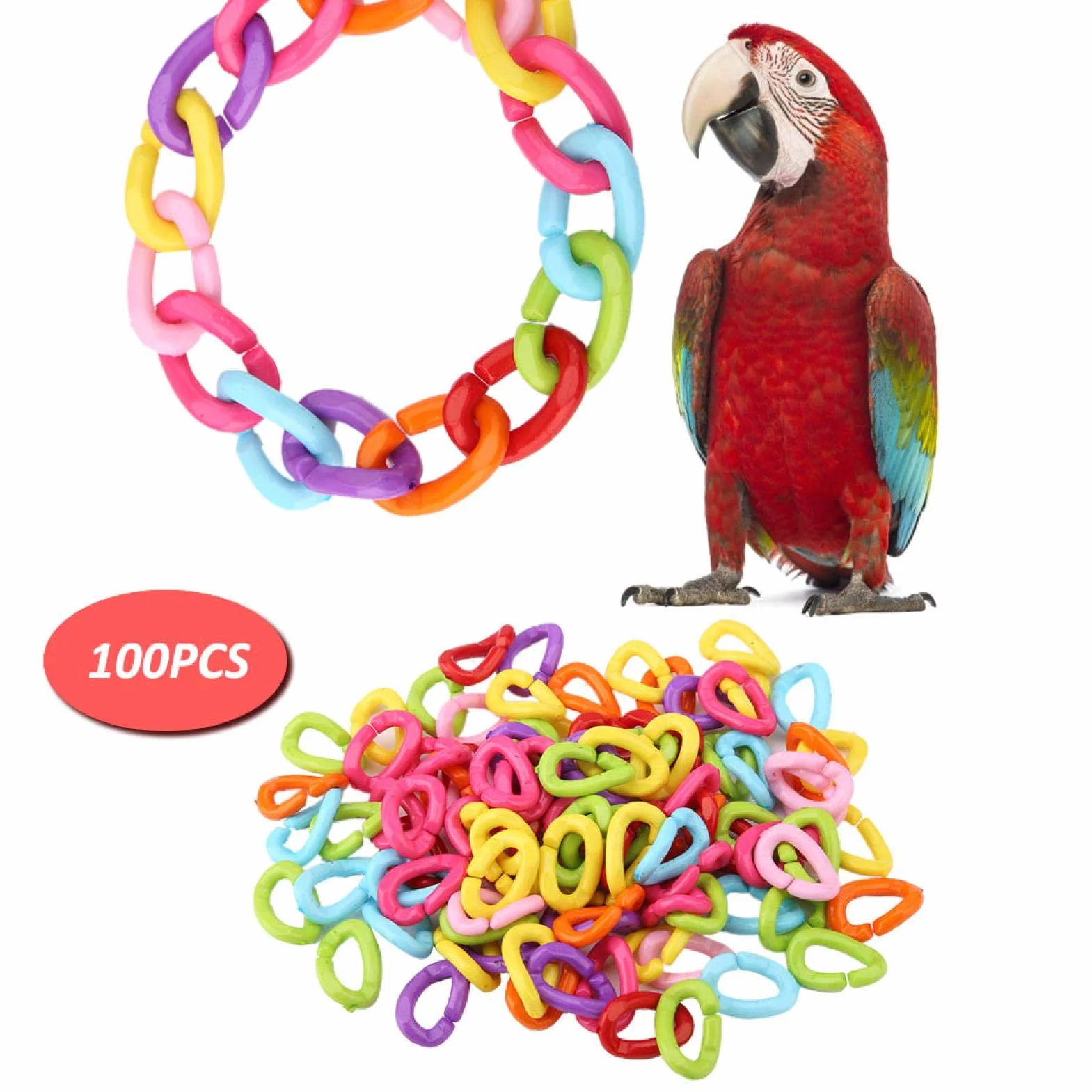 Ogniwa łańcucha papug plastikowe ogniwa łańcuchowe części zabawek dla małych zwierząt