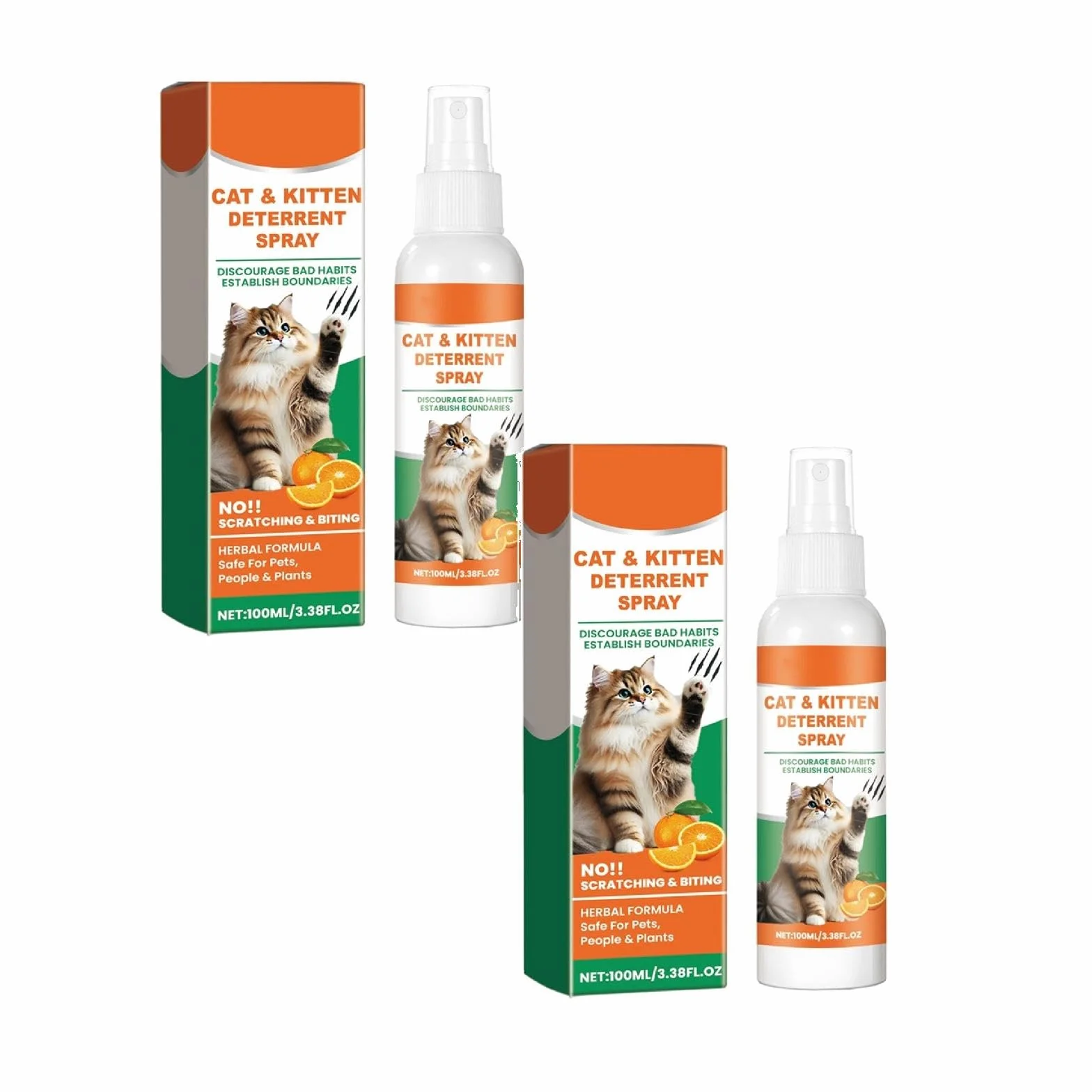 Naturalny spray do odstraszania kotów, przeciw zarysowaniom, naturalne składniki, spray odstraszający koty, nie drażniący i nie pozostawia śladów, 100 ml (2)