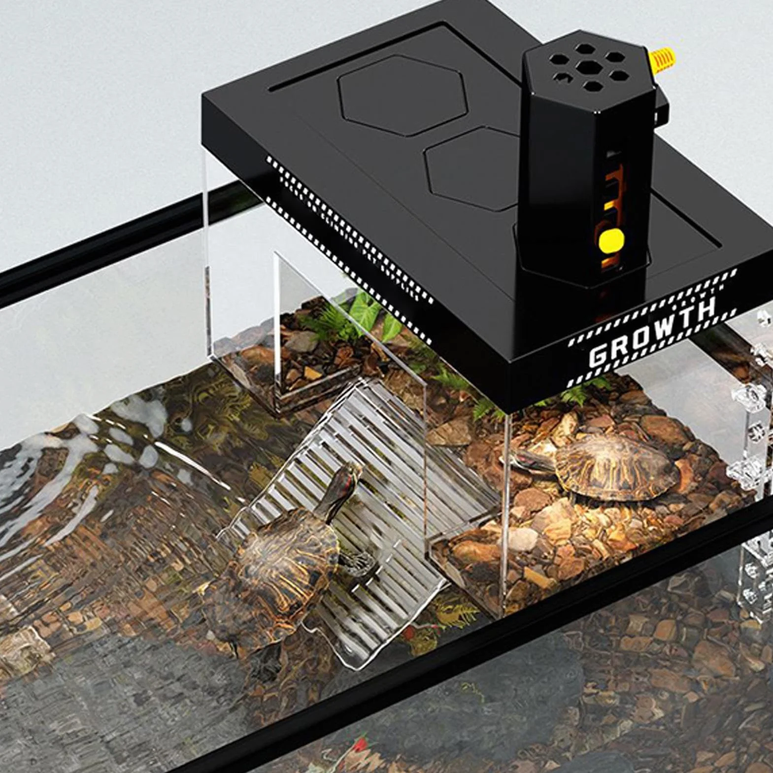 Turtle Basking Tank Topper z pokrywką nad zbiornikiem dla żółwia wodnego