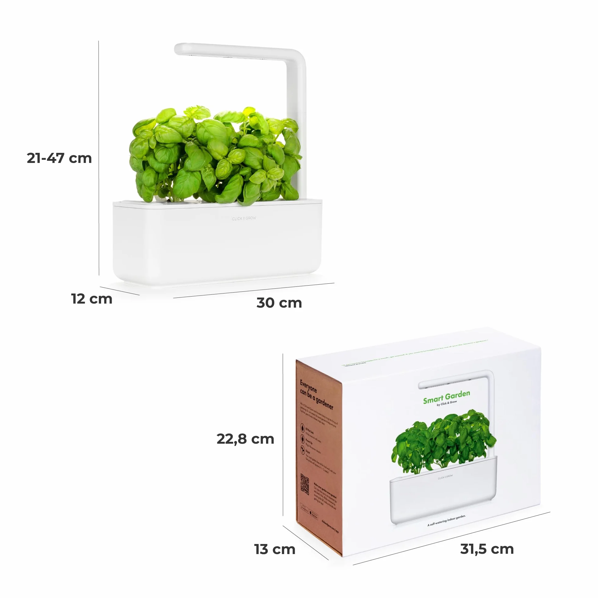 Click & Grow Smart Garden 3 Zestaw Do Samodzielnej Hodowli Roślin, Biały, 30 x 28 x 10 cm