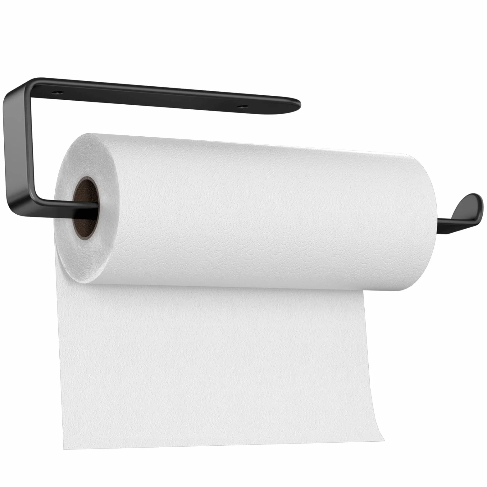 Newaner Uchwyt na ręczniki kuchenne, do zawieszenia na ścianie, bez wiercenia, samoprzylepny lub wiercący, 295 mm, aluminiowy, do kuchni, łazienki, szafy, pionowo lub poziomo, czarny
