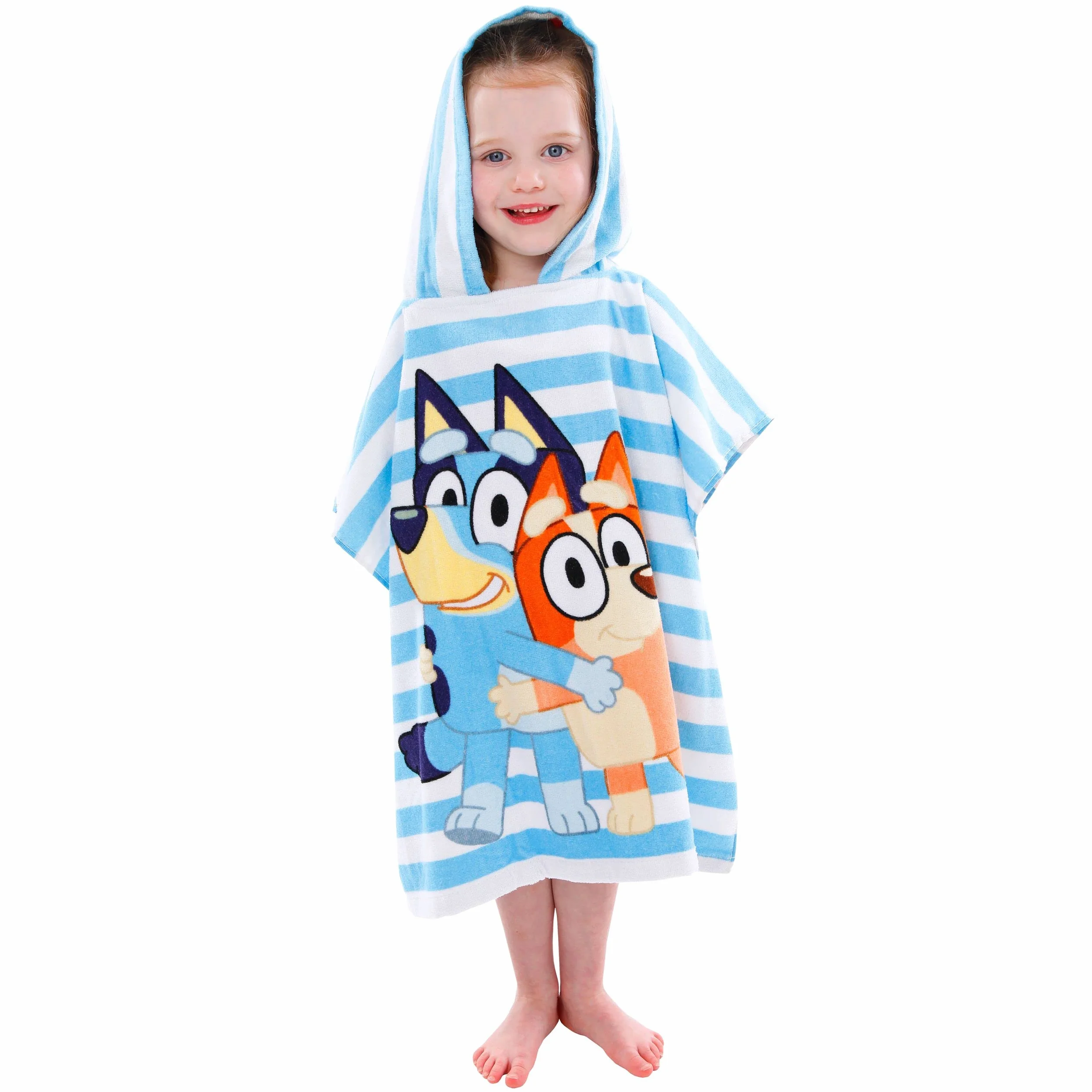 Ręcznik Bluey dla chłopców i dziewczynek | Kapturowe ręcznik-poncho dla dzieci | Ręczniki do pływania w basenie i na plaży