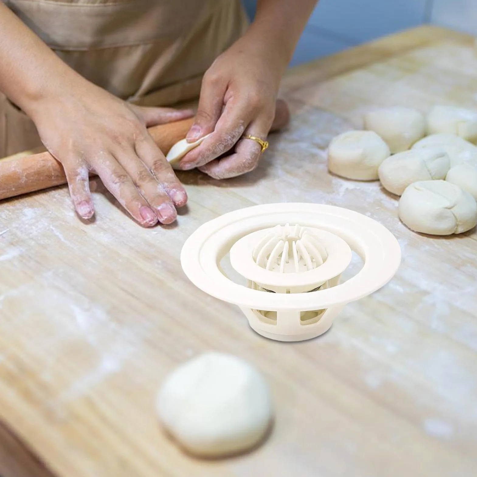 Baozi maszynka do robienia pierogów, krajalnica do skórki makaronu, ręczna prasa do ciasta, narzędzie kuchenne klasy spożywczej, zestaw foremek o wielu kształtach, solidna, łatwa do czyszczenia