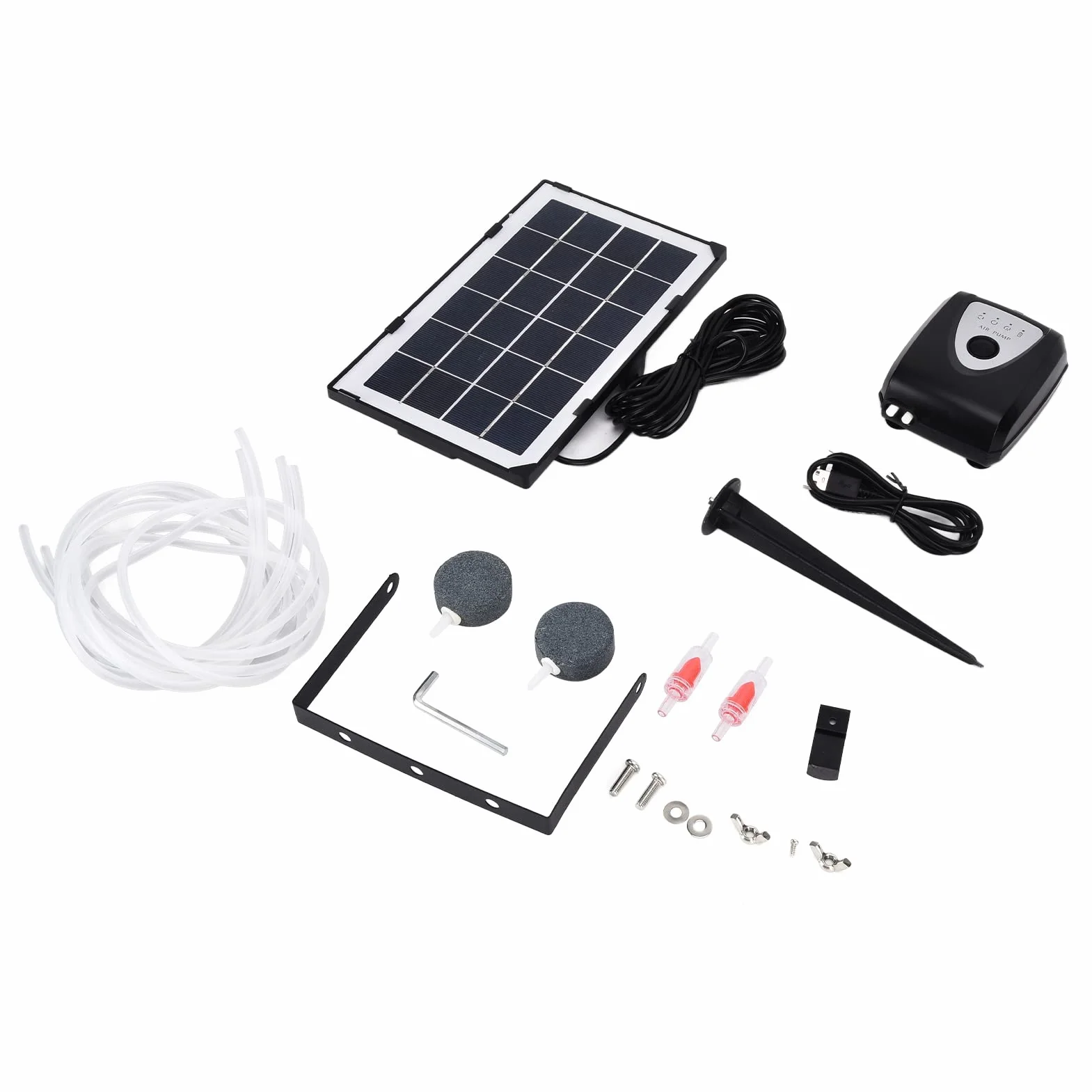 Solarny napowietrzacz tlenu, dwa tryby pracy Solarna pompa tlenu z rurą tlenową i kamieniem bąbelkowym do akwariów do stawów