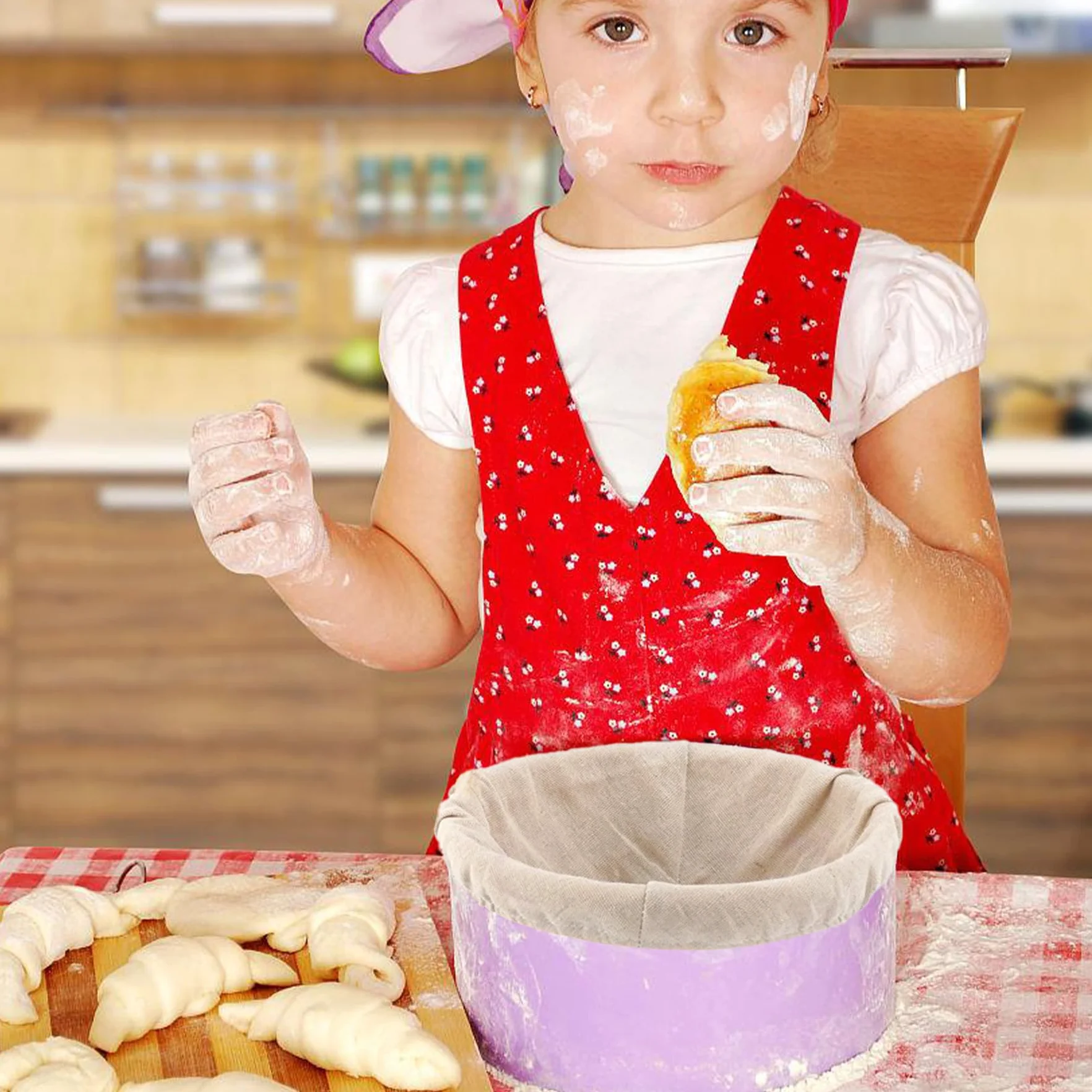 6 szt. Kosz na chleb wielokrotnego użytku do pieczenia chleba w proszku i lepkości pokrowiec na ciasto wysoka higroskopijność wiejska bagietka ciasto matka ciasto
