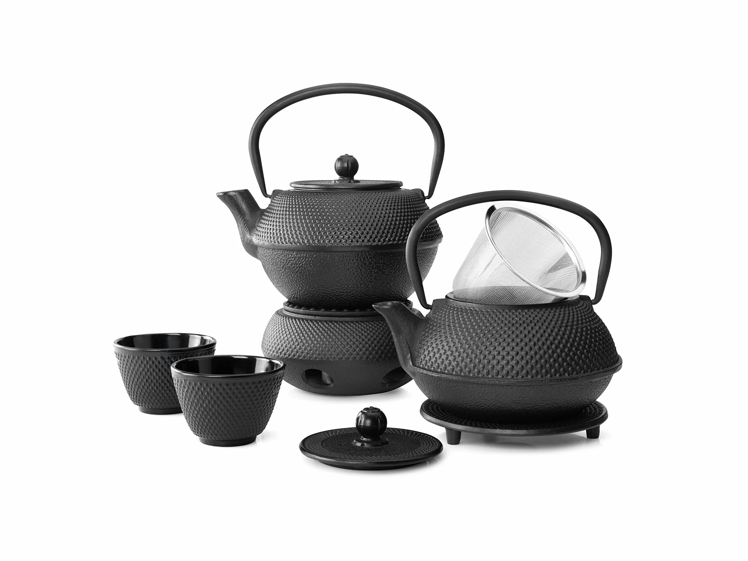 Bredemeijer Okrągły czarny żeliwny podgrzewacz do herbaty Jang Ø ok. 14 cm
