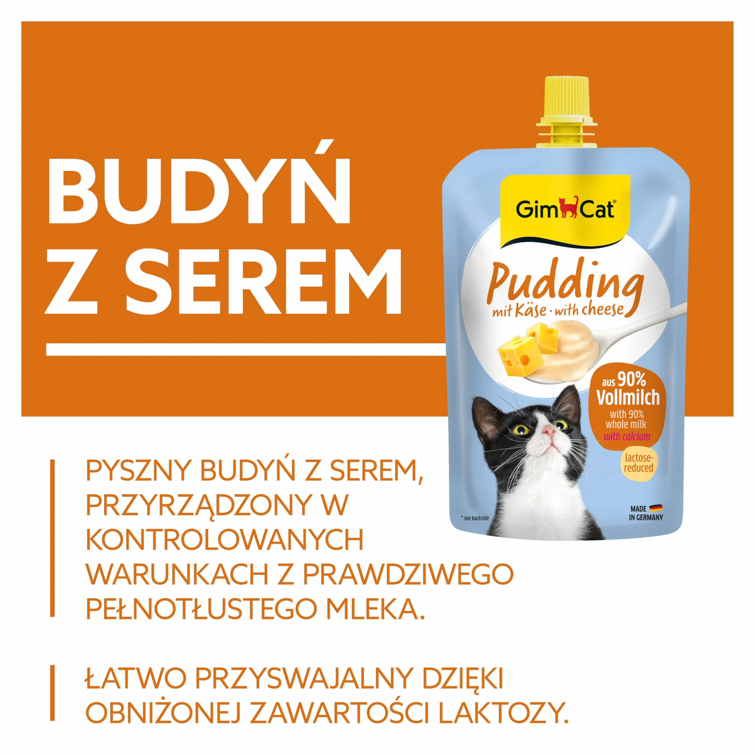 GimCat Pudding z serem kremowa przekąska z wapniem 100 g