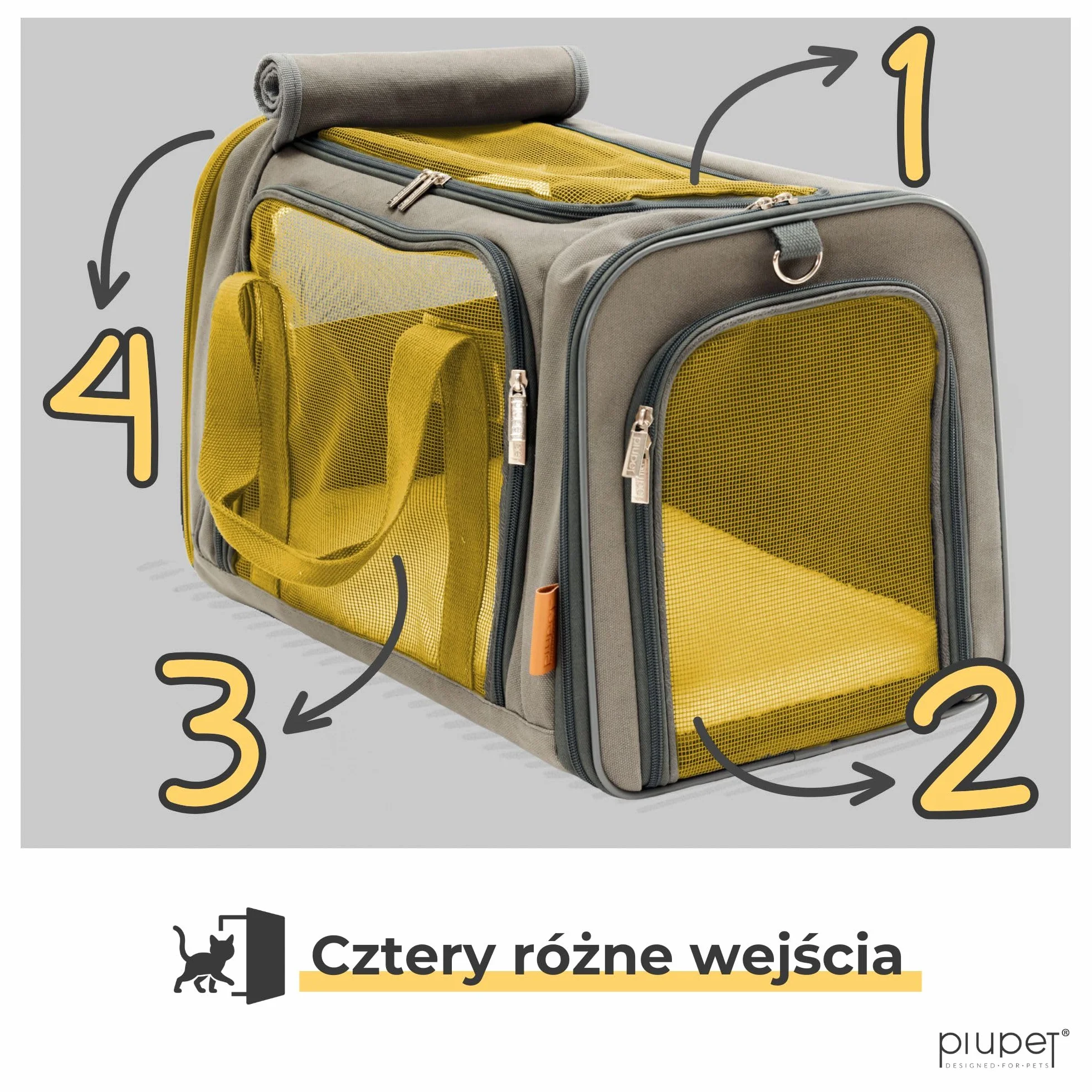 PiuPet® Pudełko transportowe i stabilna torba dla transportowych kotów I idealna z dużym polem widzenia