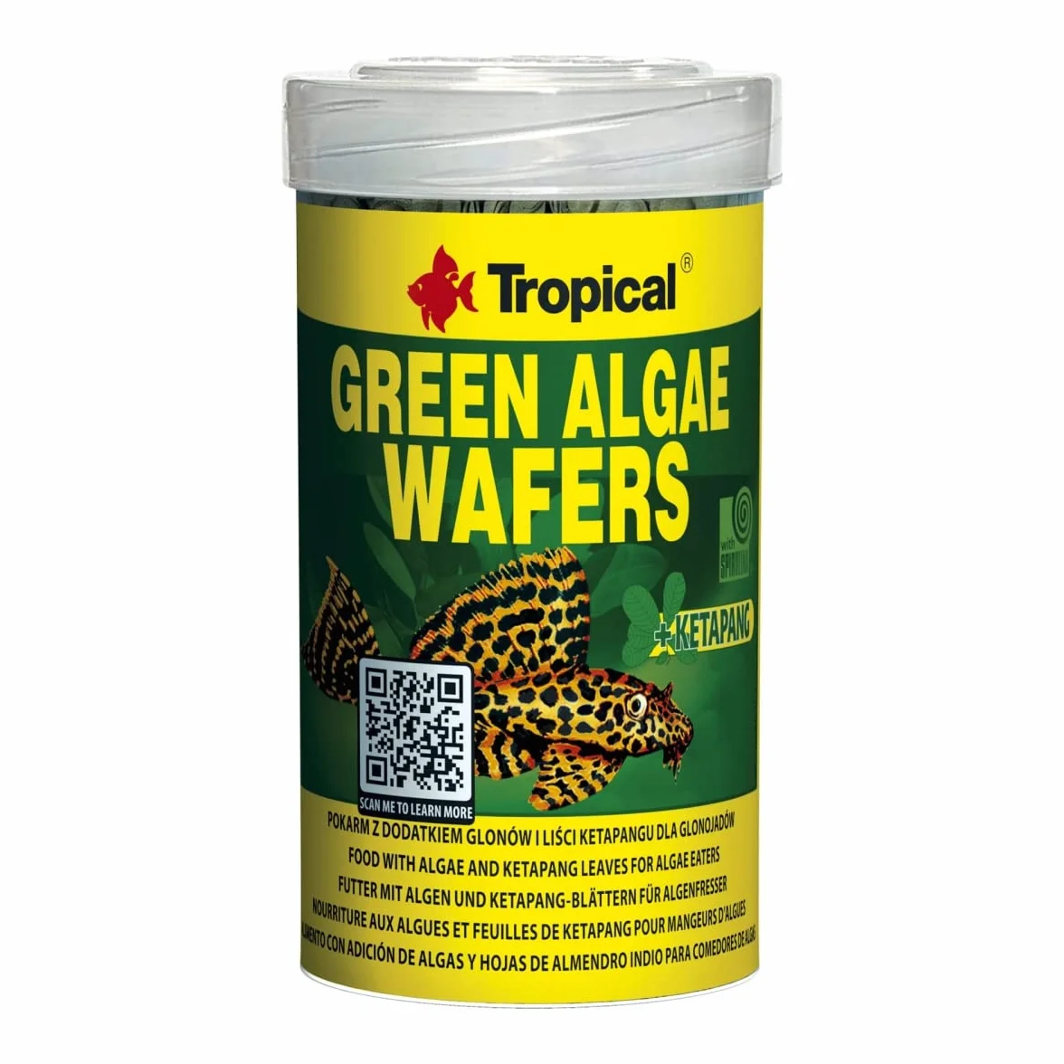 GREEN ALGAE WAFERS Pokarm z dodatkiem glonów dla glonojadów 100ml 45g
