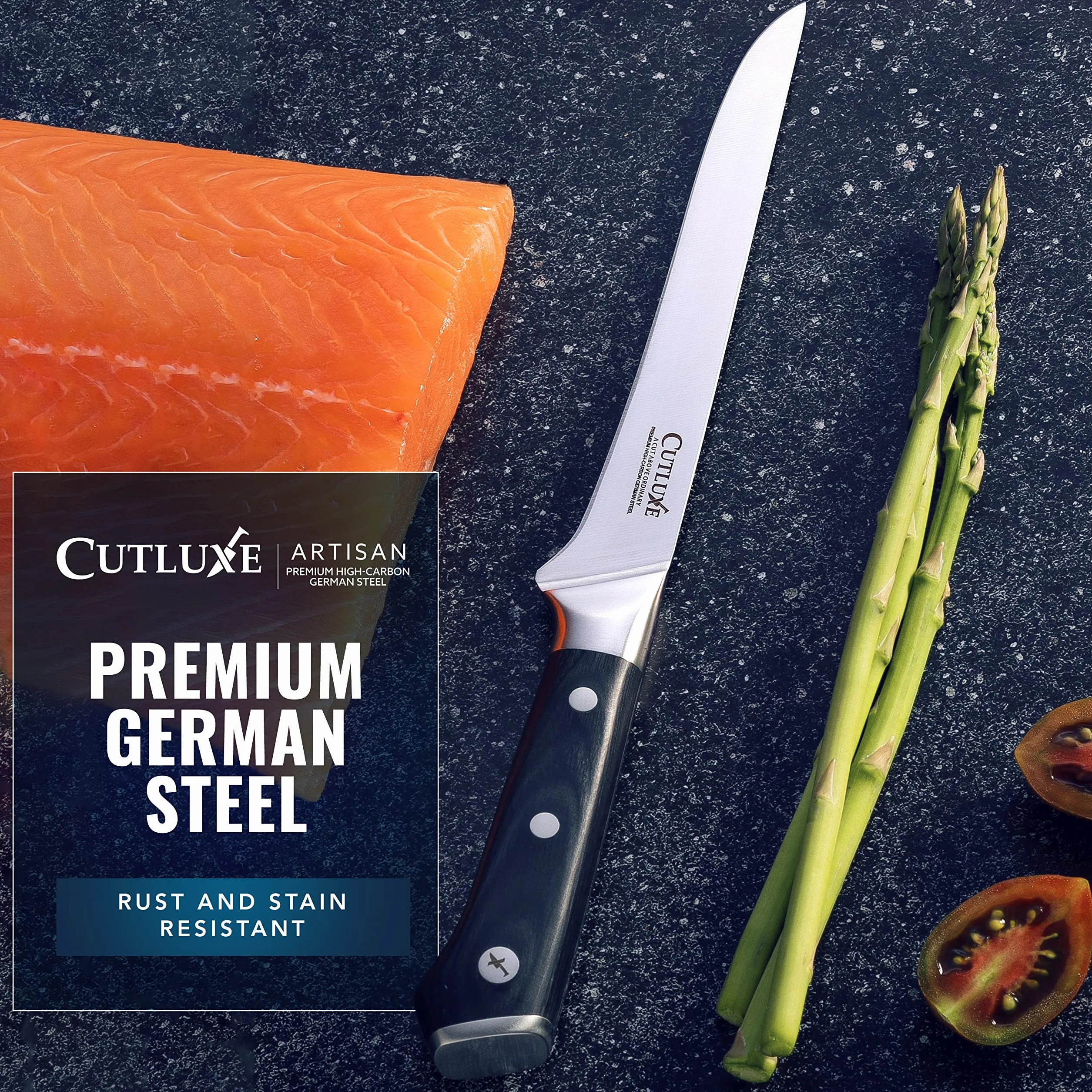 CUTLUXE Boning Knife – 6" Flexible Fillet Knife – Forged High Carbon German Steel – Full Tang & Razor Sharp – Ergonomic Handle Design – Artisan Series