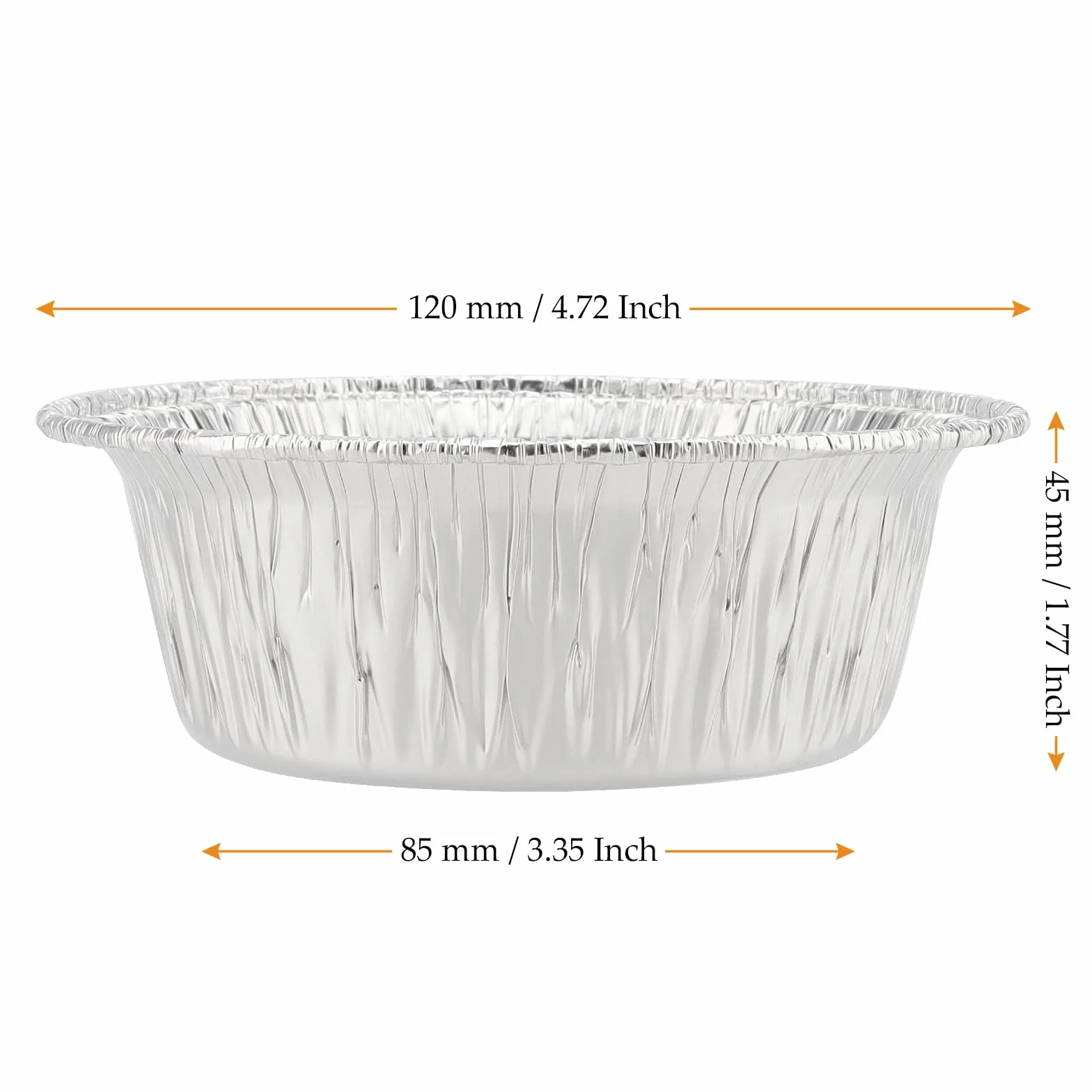 100 sztuk aluminiowych misek okrągłych 12 cm, małe aluminiowe miski do pieczenia, okrągłe foremki do pieczenia z folii aluminiowej, formy do ciasta, ciast, budyniu