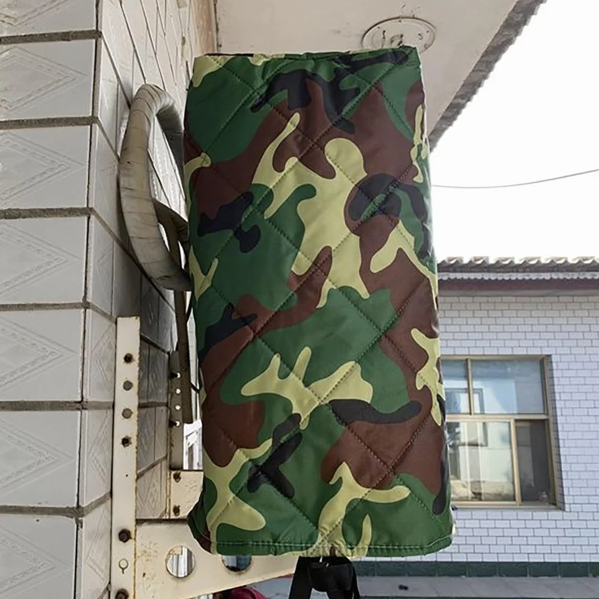 Zimowa osłona klimatyzatora do jednostek zewnętrznych izolowana regulowana osłona klimatyzatora okiennego z elastycznymi paskami pięciowarstwowa tkanina Oxford pasuje do 92 x 35 x 70 cm (36,2 x 13,8 x