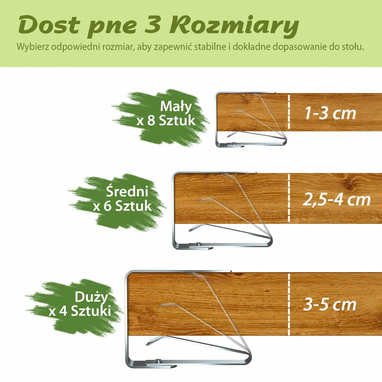 Blooven klipsy do obrusów, zaciski na stół ze stali nierdzewnej, uchwyty na obrusy (średni x 6 szt, do stołów 2,5-4 cm)