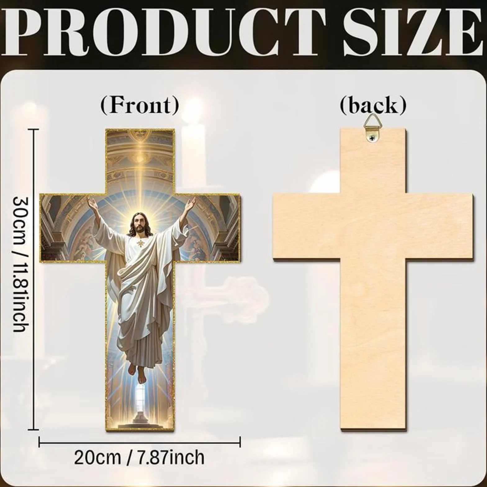 Hezudiay Krucyfiks drewniany krzyż ścienny z Jezusem, krzyż ścienny z drewna, vintage, chrześcijańska dekoracja ścienna, ręcznie wykonana biżuteria religijna, wiszący krucyfiks, drewniany prezent