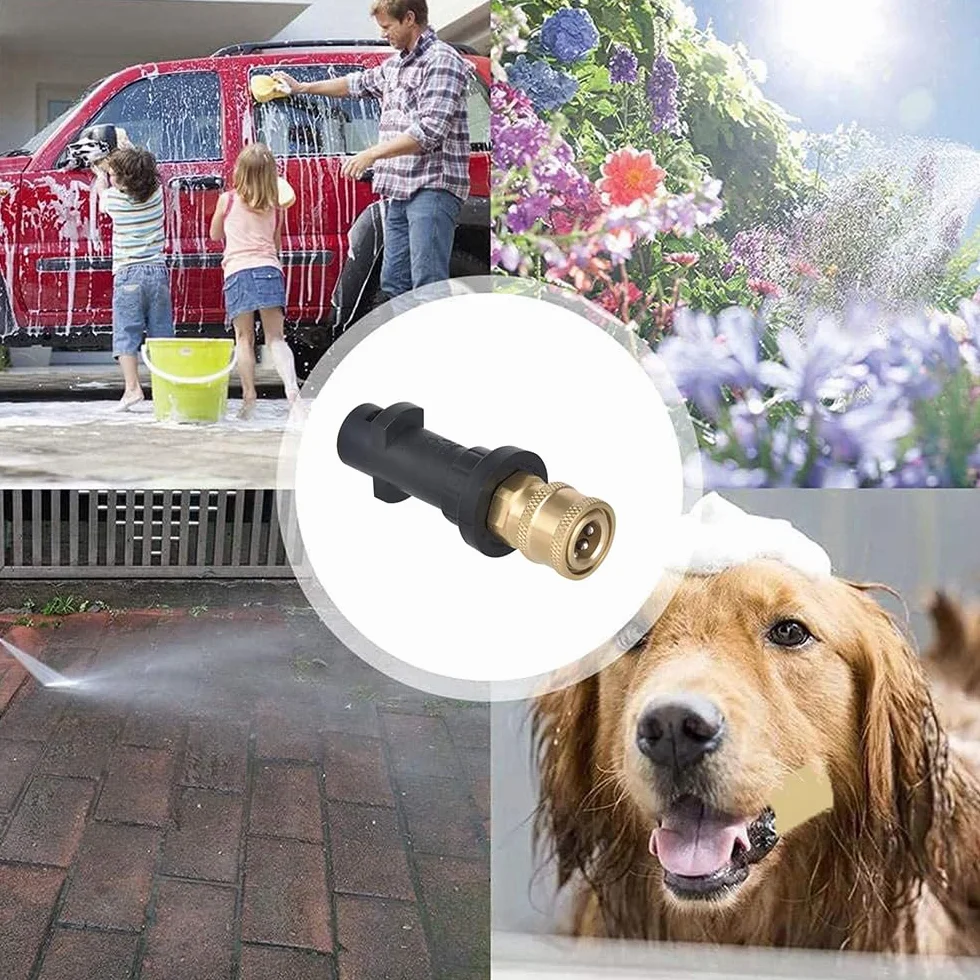 Adapter do pistoletów do myjki wysokociśnieniowej, 1/4" mosiężne szybkozłącze gniazdo do Kärcher serii K K2, K3, K4, K5, K6, K7 armatka pianowa do myjki wysokociśnieniowej