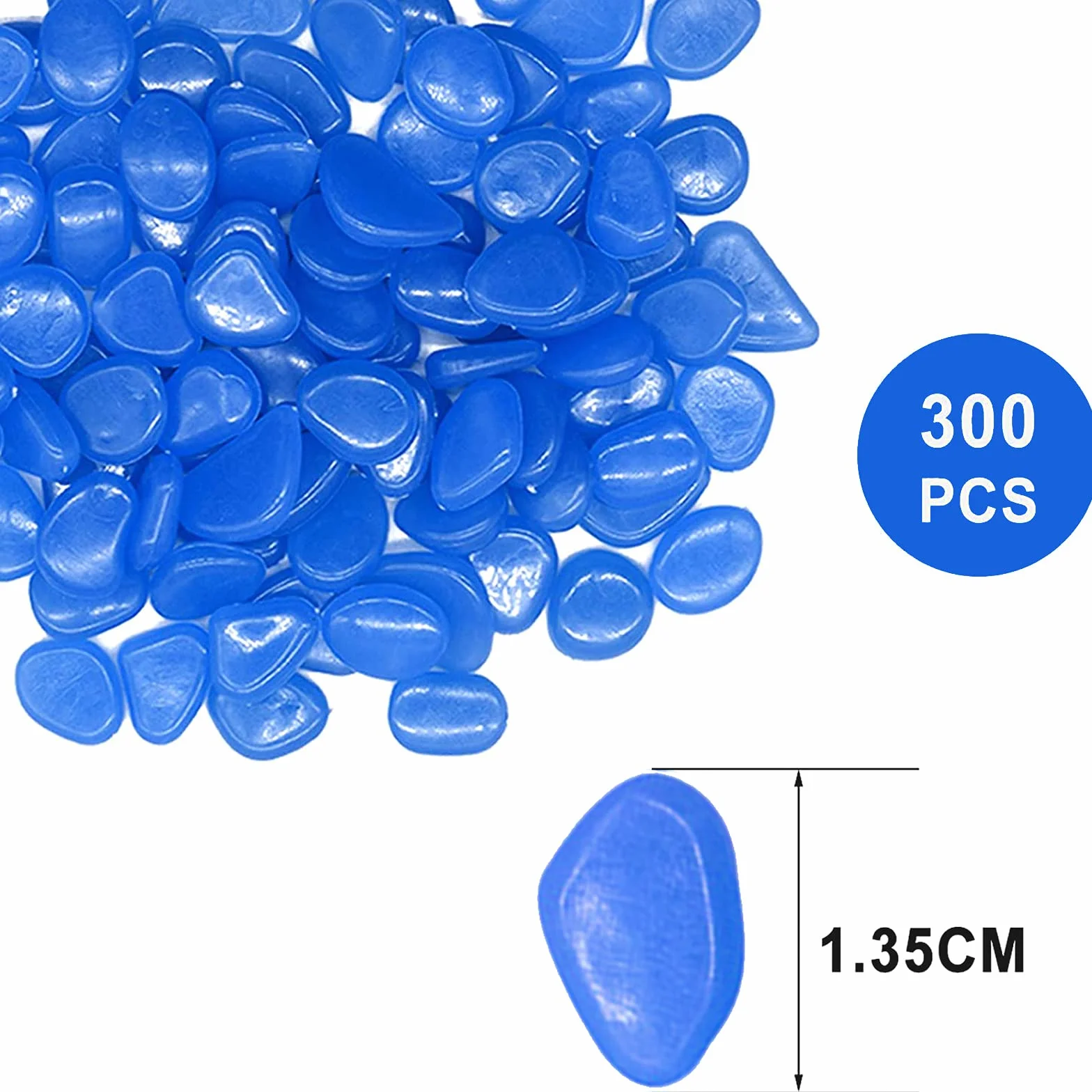 MOGADEE® 300 niebieskich kamieni świetlnych, dekoracja ogrodowa, kamienie dekoracyjne, dekoracyjne kamienie do akwarium, chodniki, do pokoju dziecięcego, kamienie dekoracyjne, świecące kamyki