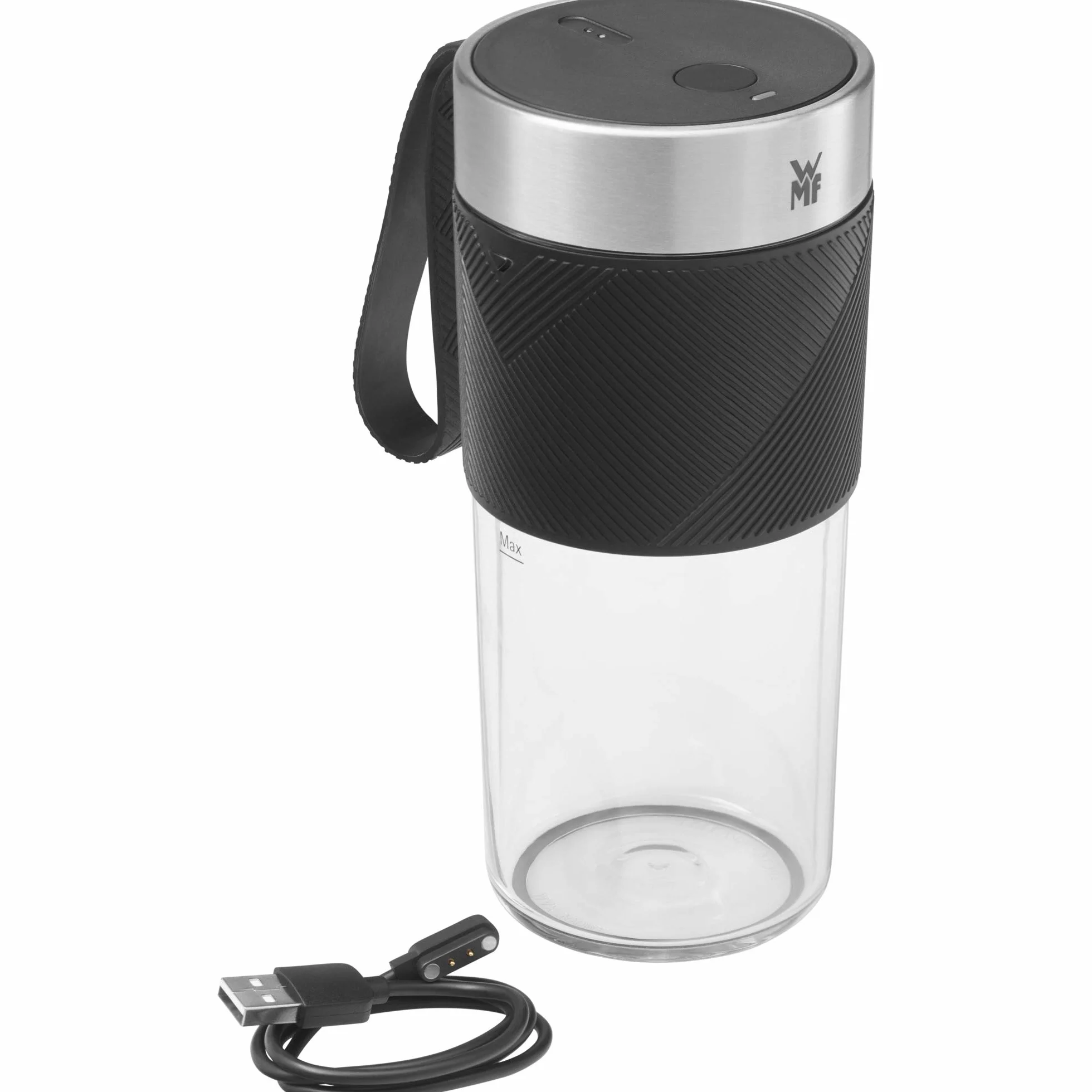 WMF Cromargan 300 ml przenośny mini mikser ładowany przez USB, urządzenie do smoothie