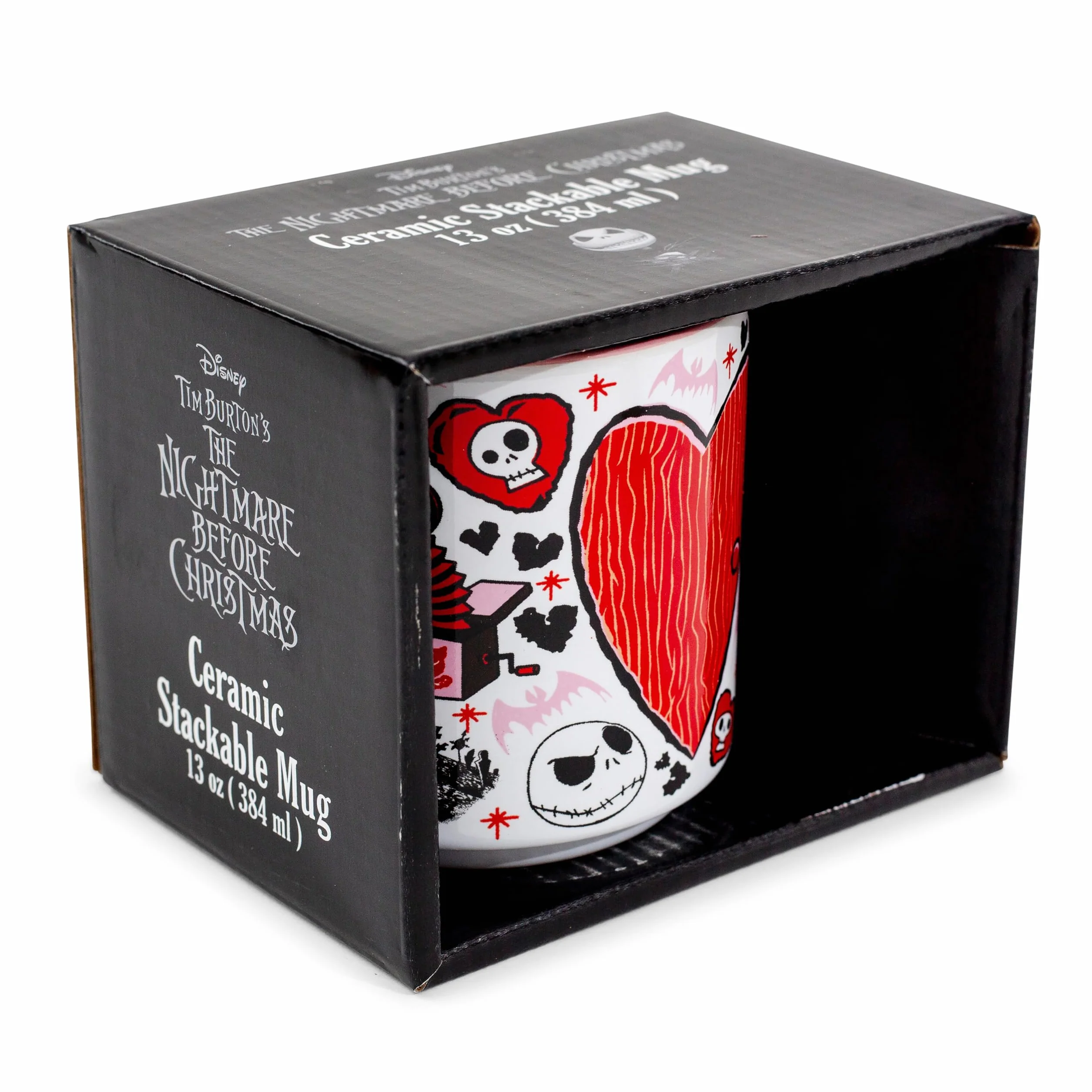 Silver Buffalo Disney 'The Nightmare Before Christmas' walentynki miasto kubek ceramiczny do układania w stos