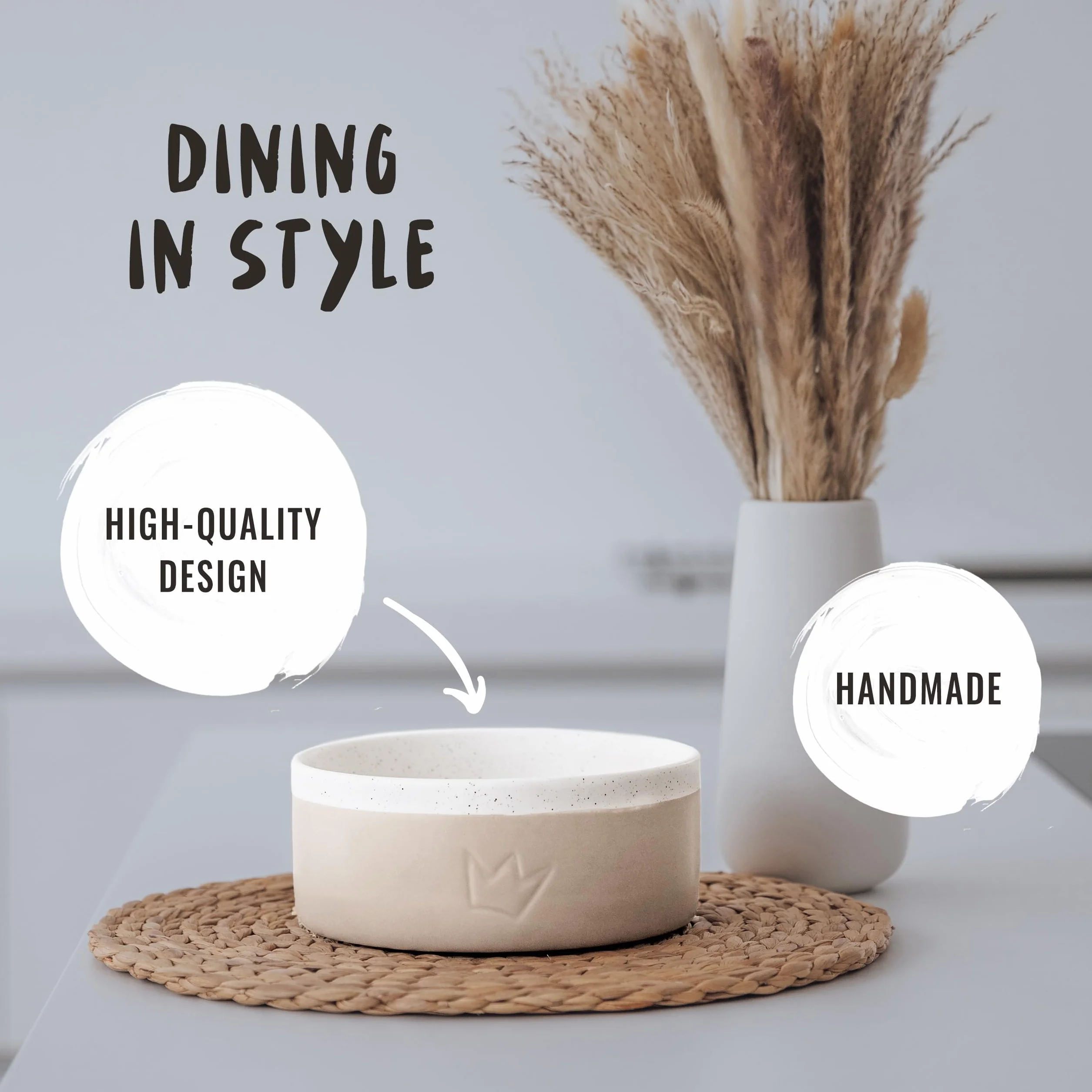 Rudelkönig Ceramiczna miska dla psa Zestaw 2 x 900 ml Antypoślizgowa z bezpieczną glazurą
