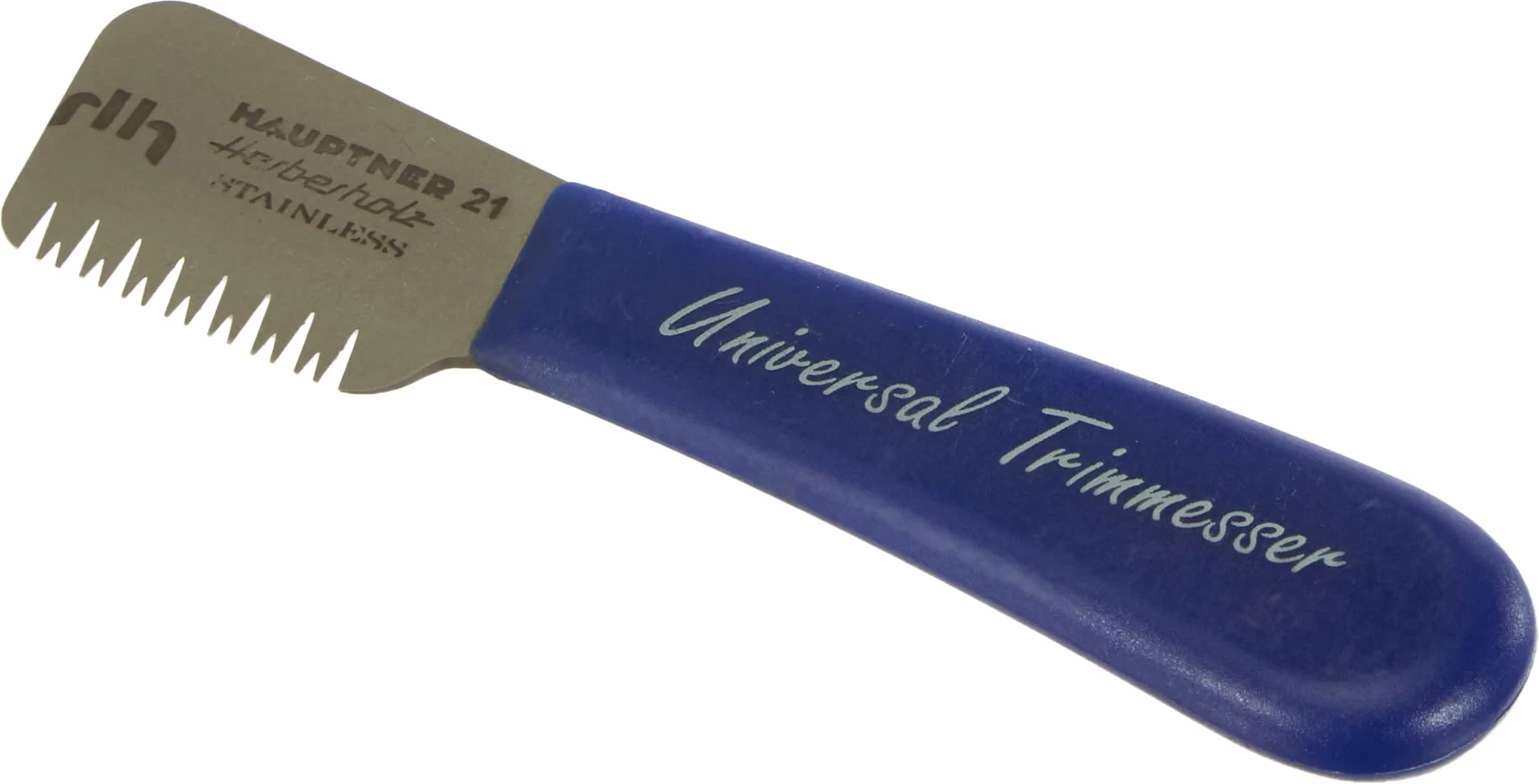 Hauptner 68532000 uniwersalny nóż do przycinania prawej, 13 cm do włosów kryjących, nierdzewny, niebieski